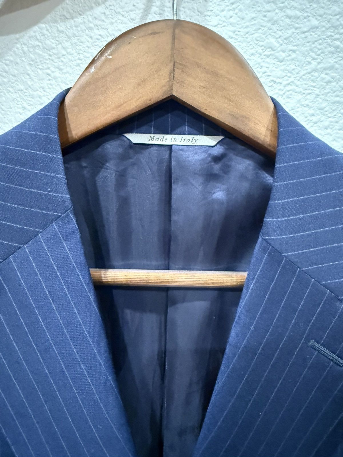 Canali Canali Navy Pinstripe Wool Blazer Made in Italy Size 50 Size 50R - 2 Thumbnail