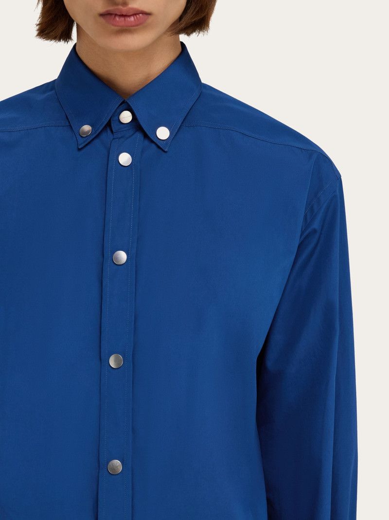 Salvatore Ferragamo o1s1rm0226 Botton Down Shirt in Blue Size US XL / EU 56 / 4 - 5 Thumbnail