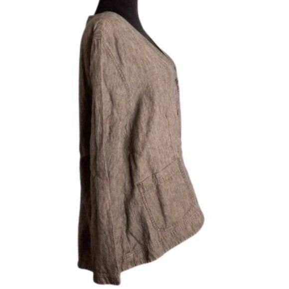 J. Jill J. Jill XL Women's Linen Jacket Black Long Sleeve Button Fro Size XL / US 12-14 / IT 48-50 - 5 Thumbnail