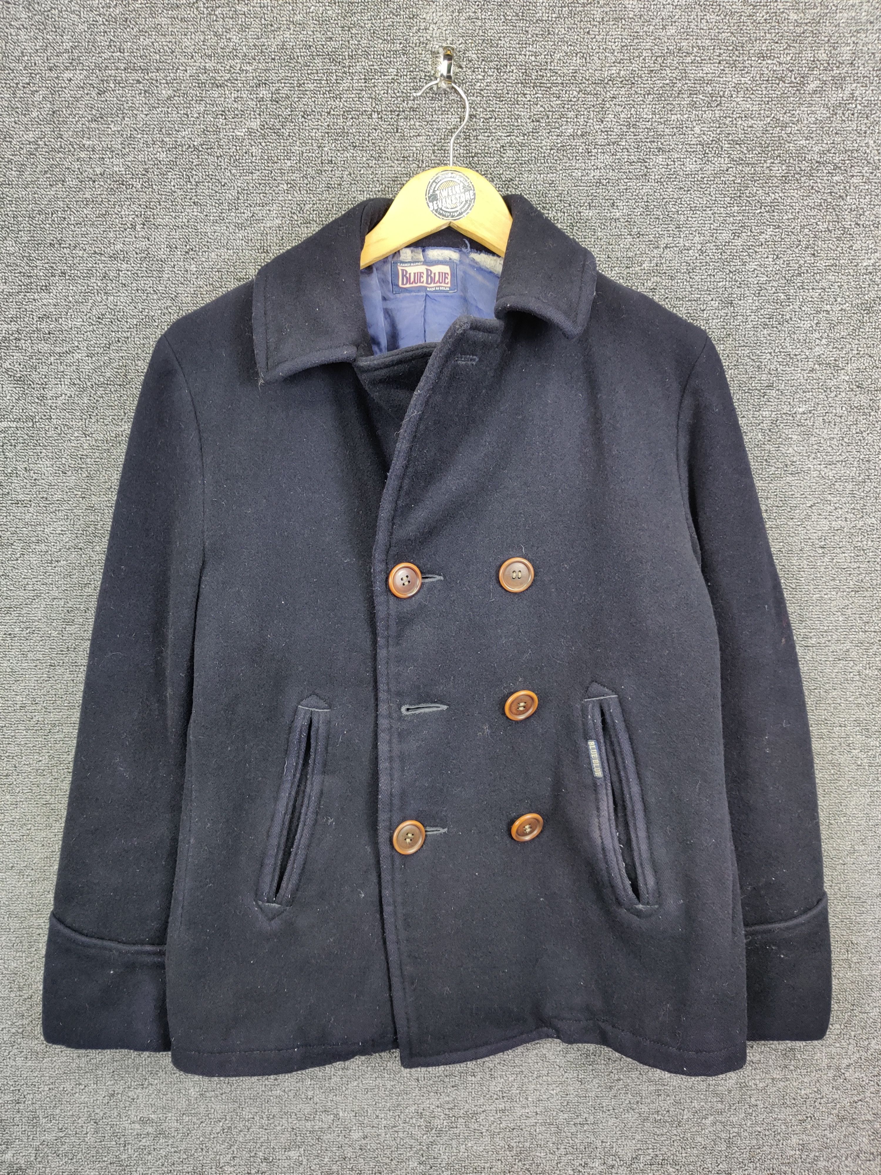 Blue Blue Japan Vintage Blue Blue Japan Wool Double Breasted Coat Size US M / EU 48-50 / 2 - 1 Thumbnail