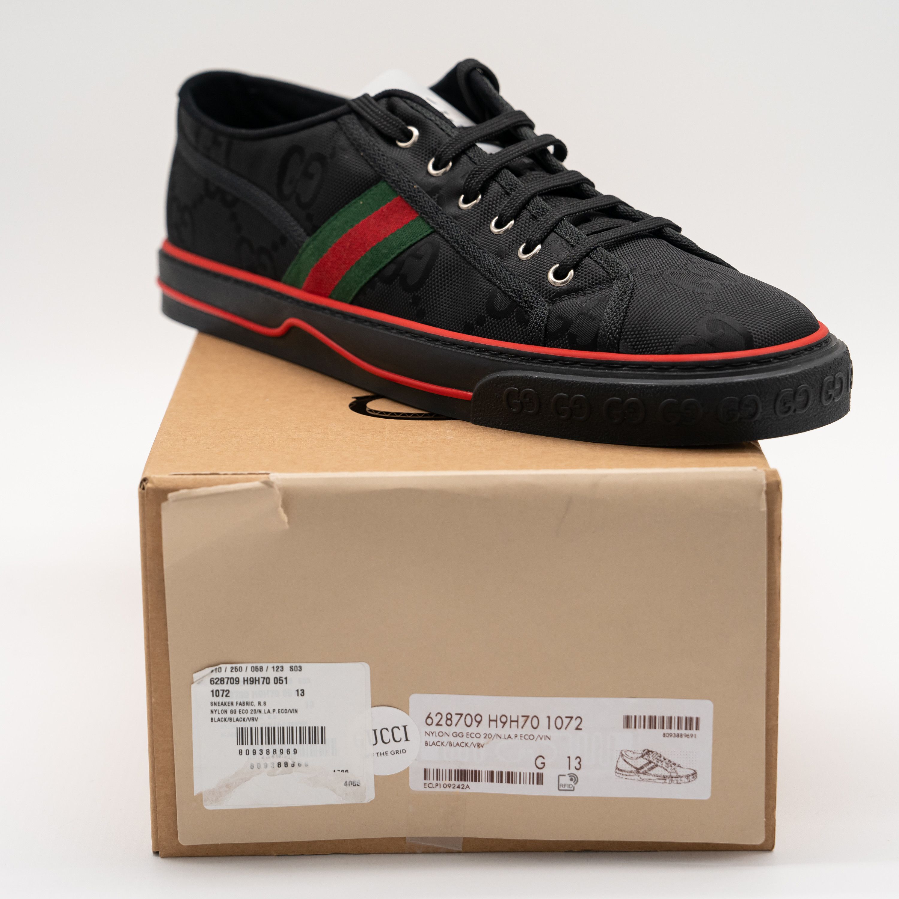 Gucci Gucci Tennis 1977 Low Black Canvas Sneakers GG Size US 13 / EU 46 - 8 Thumbnail