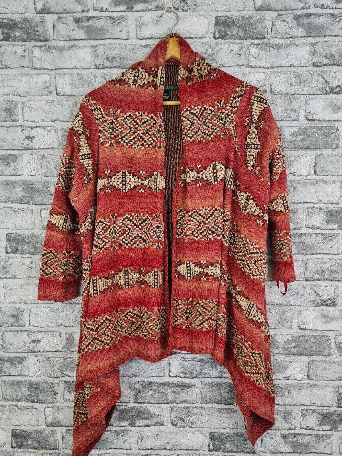 image of Lauren Ralph Lauren Ralph Laurent Cardigan Size Small Medium Southwestern in Red, Women's