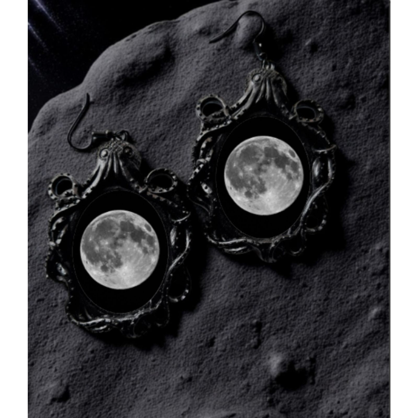 Other Full Moon Earrings Gothic Jewelry Witchy Universe OuterSpace Size ONE SIZE - 1 Thumbnail