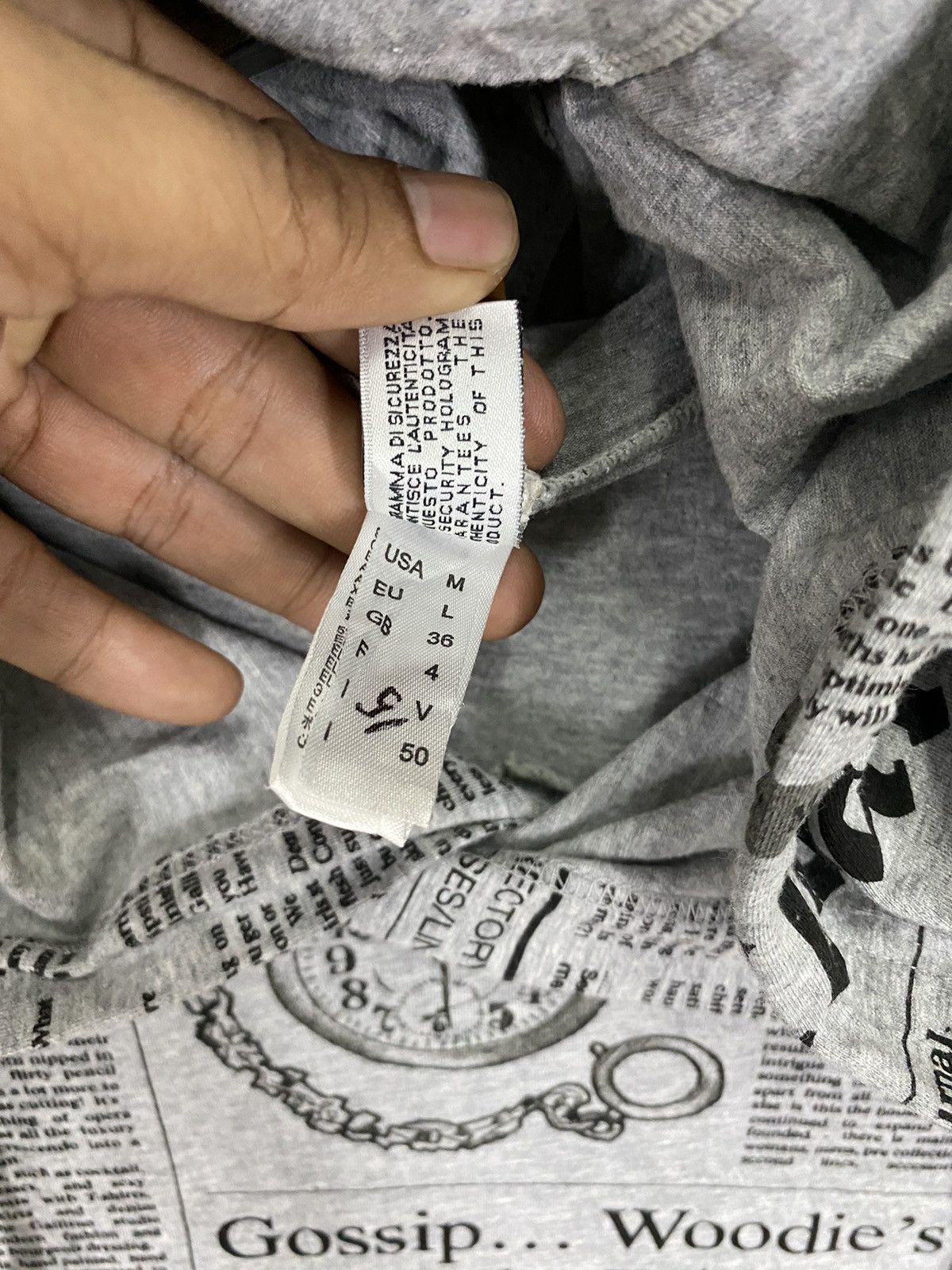 Designer SUPERARESs05 John galliano newspaper hoodie very rare design Size US M / EU 48-50 / 2 - 8 Thumbnail