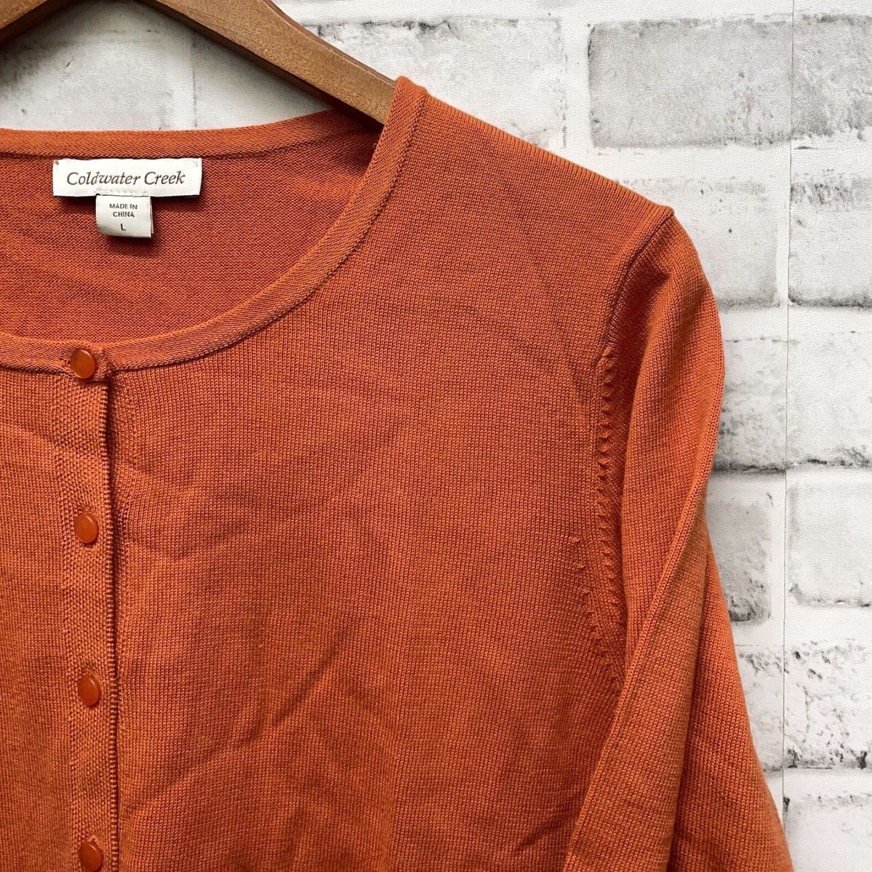 Coldwater Creek Coldwater Creek Womens Orange Cardigan Sweater Button Down Large Size L / US 10 / IT 46 - 2 Thumbnail