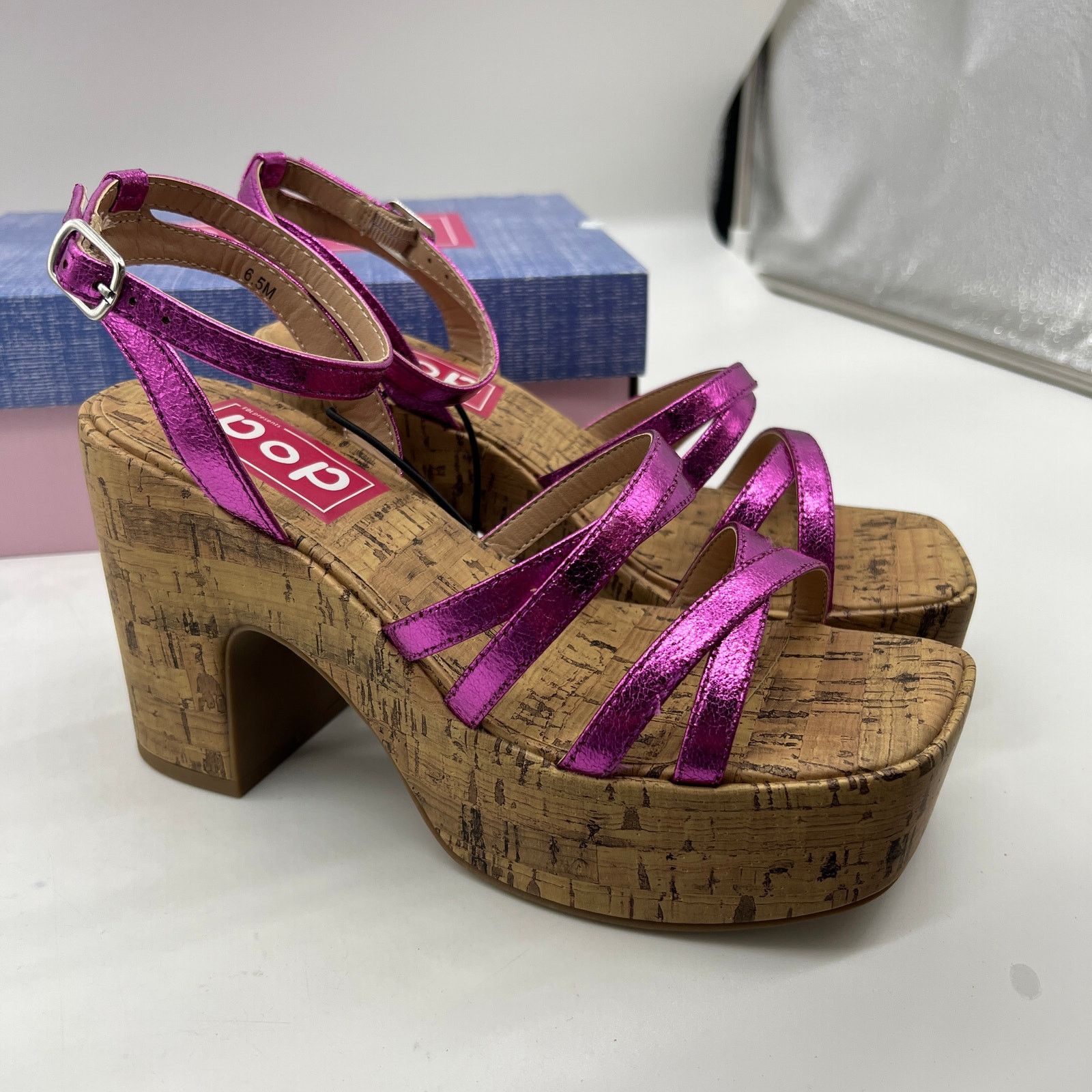 Other Pop Womens Kallie Heeled Sandals Pink Fuschia Multicolor Size US 6.5 / IT 36.5 - 6 Thumbnail