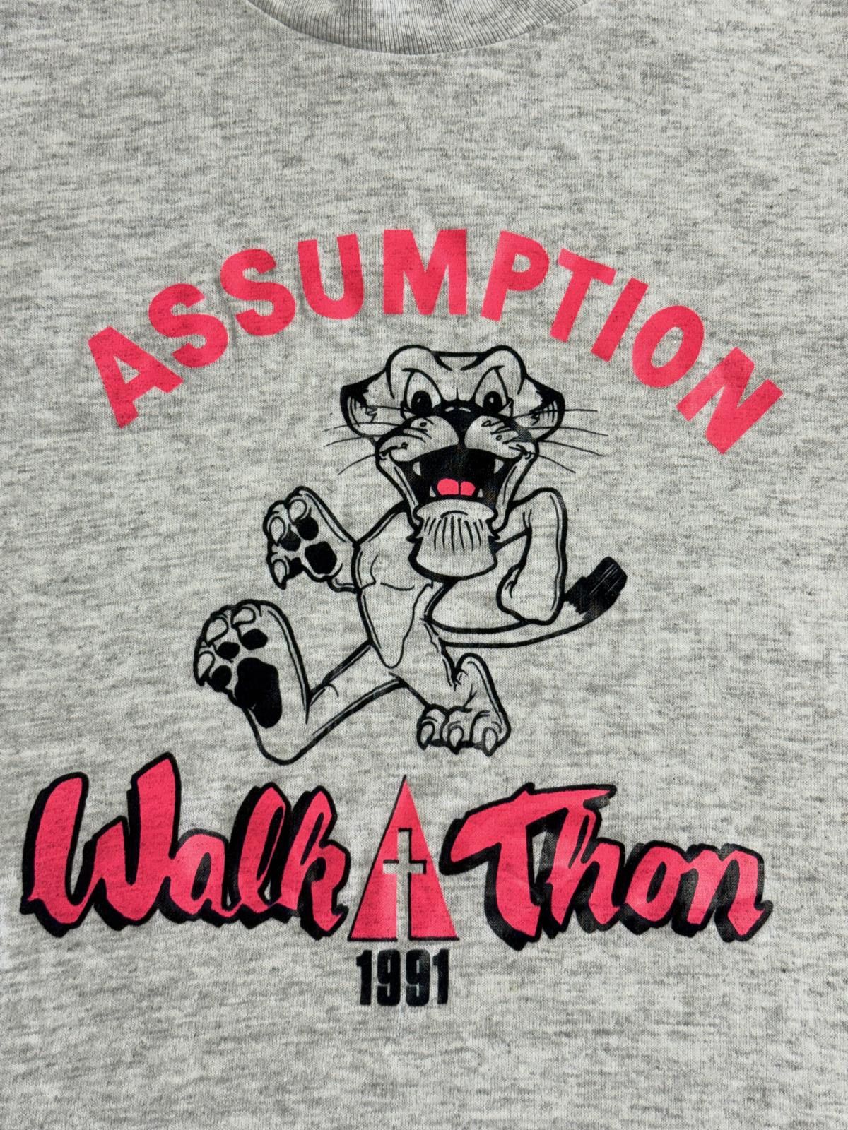 Jerzees Vintage Assumption Catholic School T-shirt Walk-a-thon 1991 Size US XL / EU 56 / 4 - 4 Thumbnail
