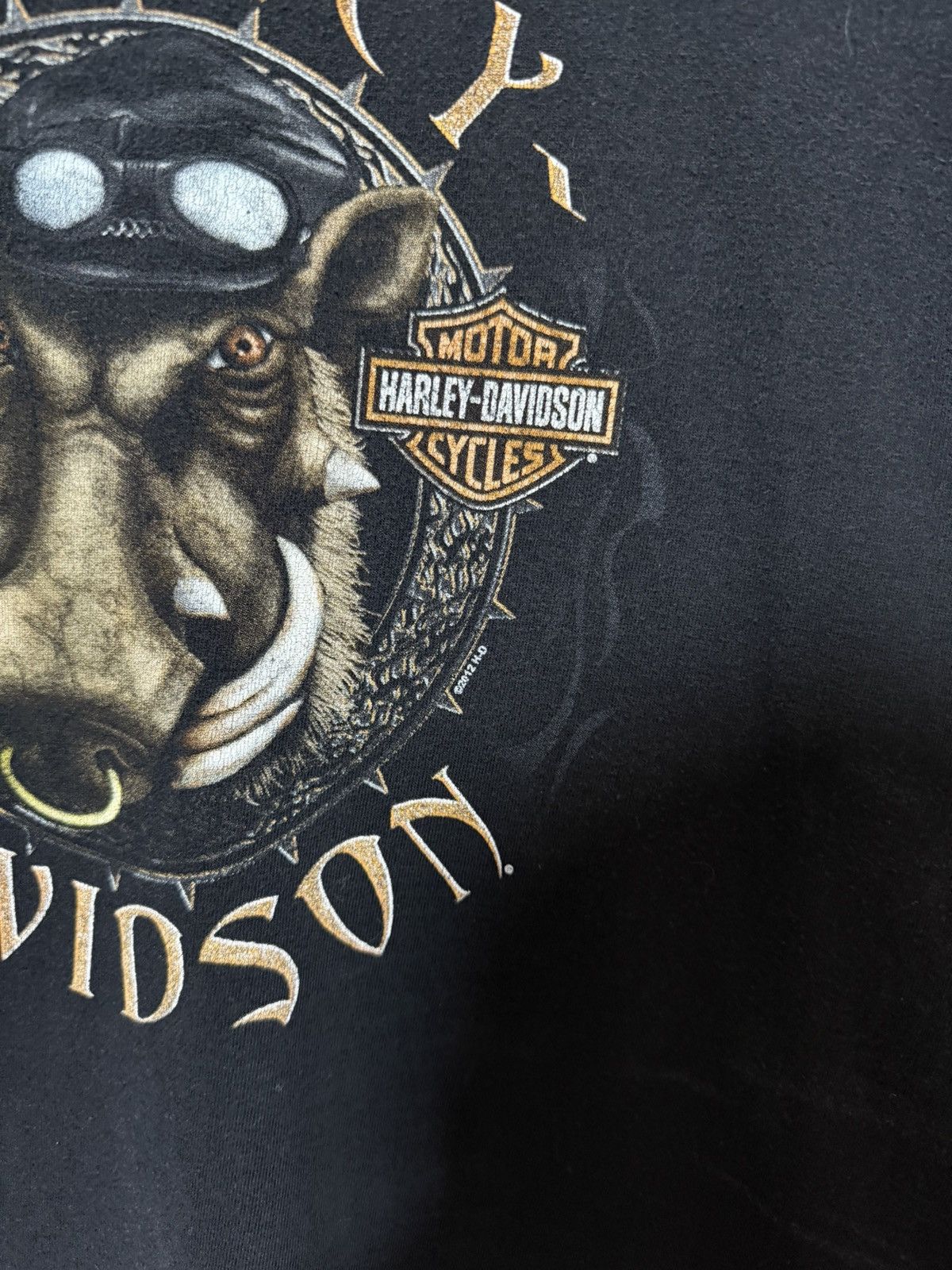 Harley Davidson × Vintage Vintage 2012 Harley Davidson Brian’s Pig Biker Retro T-Shirt Size US L / EU 52-54 / 3 - 5 Thumbnail
