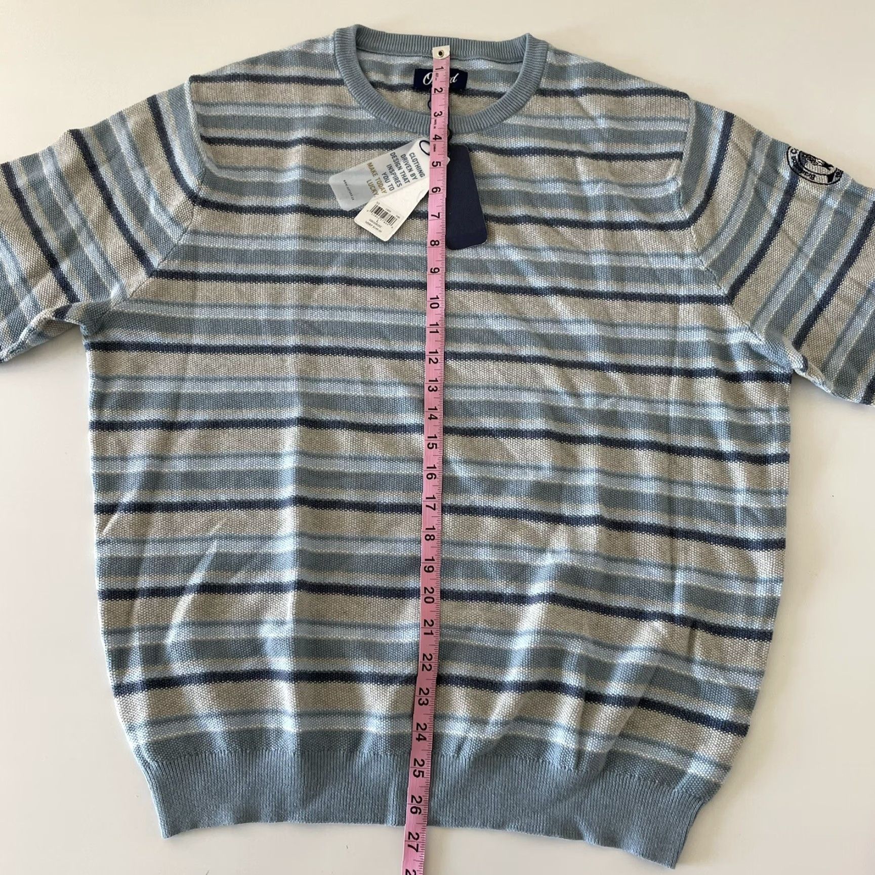 Vintage Oxford Striped Pullover Sweater Men's L Blue Cotton - Oxford Brand, Striped Pullover, Country Club Theme Size US L / EU 52-54 / 3 - 7 Thumbnail
