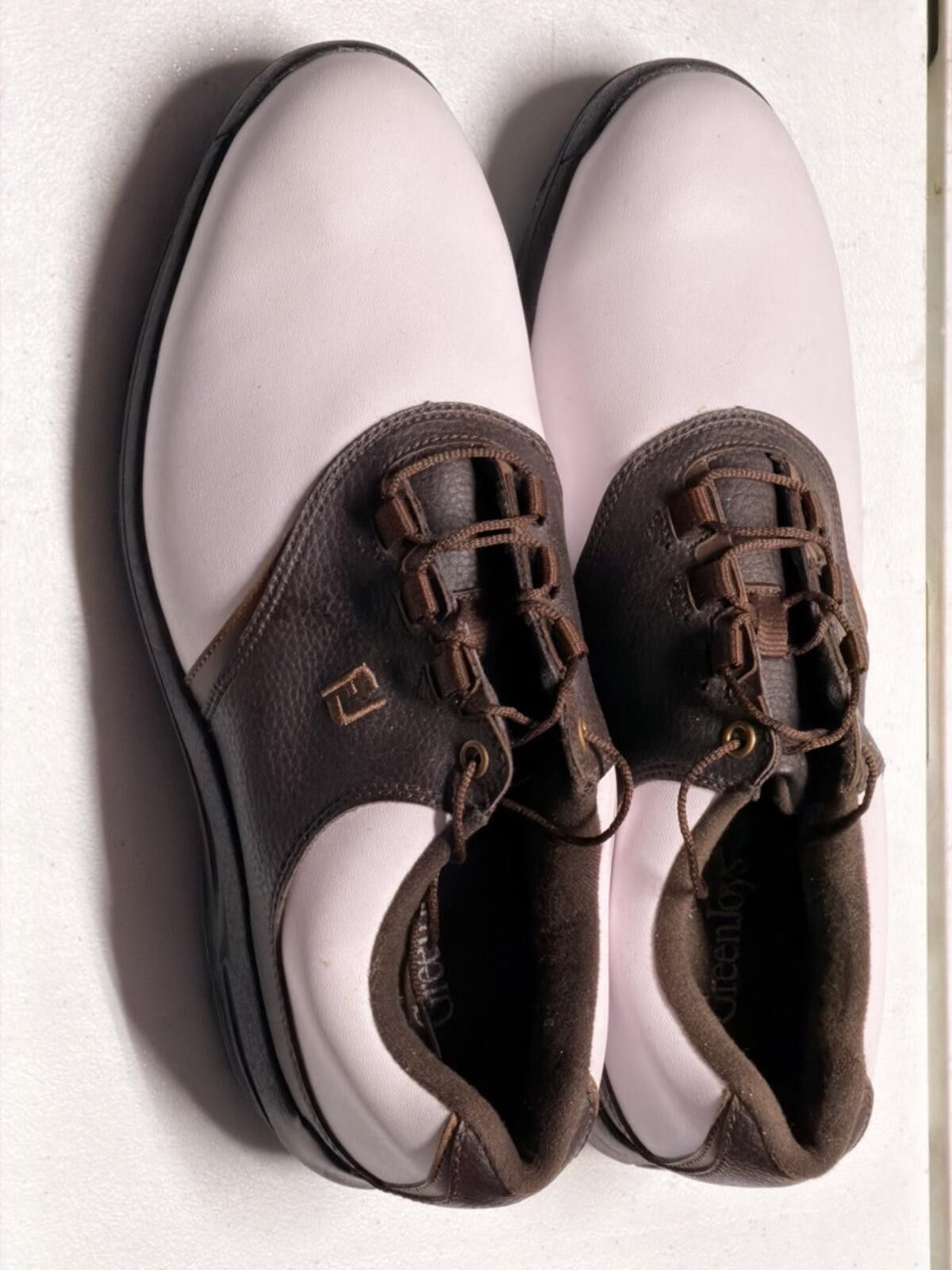 Footjoy FootJoy Greenjoys Golf Shoes White / Brown 11.5M New 45521 Size ONE SIZE - 3 Thumbnail