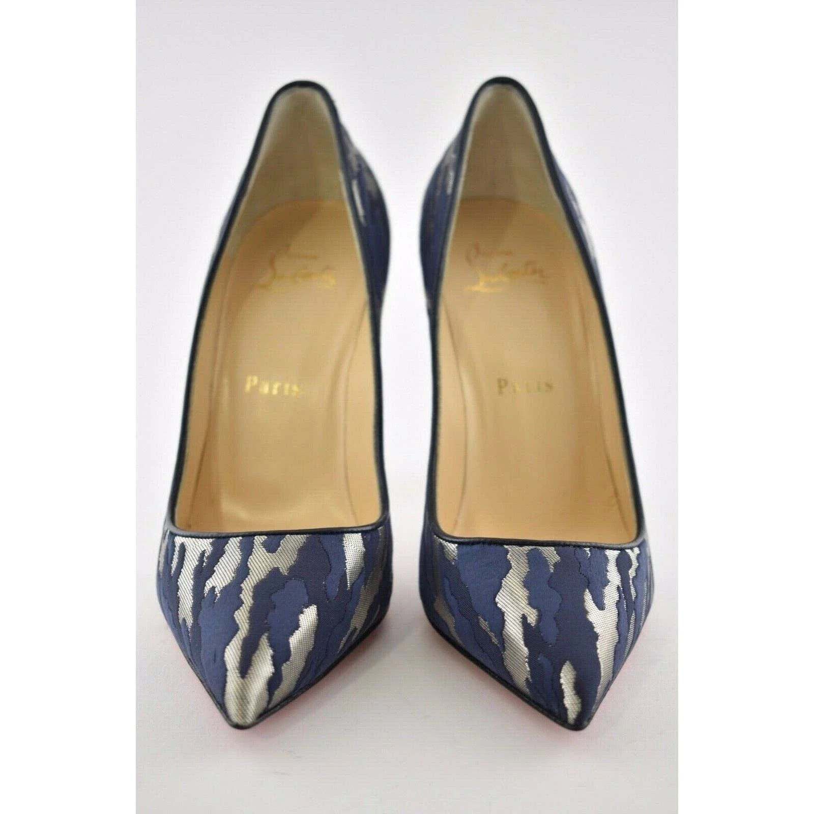 Christian Louboutin Christian Louboutin Pigalle Follies 100 Blue Camo JQ Size US 8.5 / IT 38.5 - 5 Thumbnail