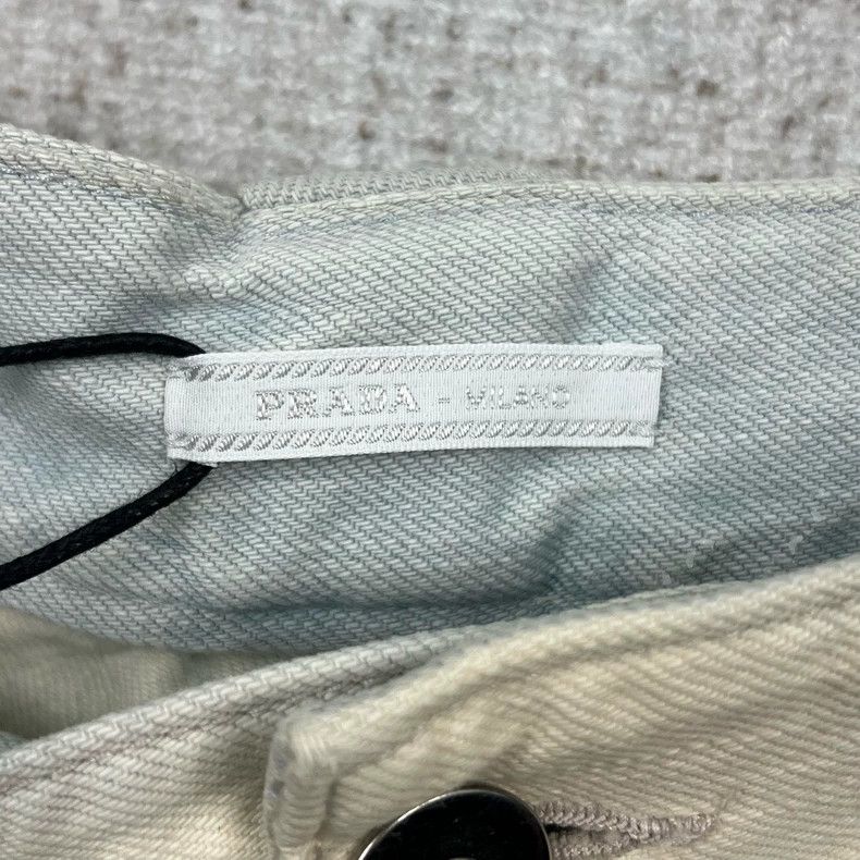 Prada Prada Triangle Logo Washed Denim Shorts Nextarrow-2505 Size US 34 / EU 50 - 4 Thumbnail