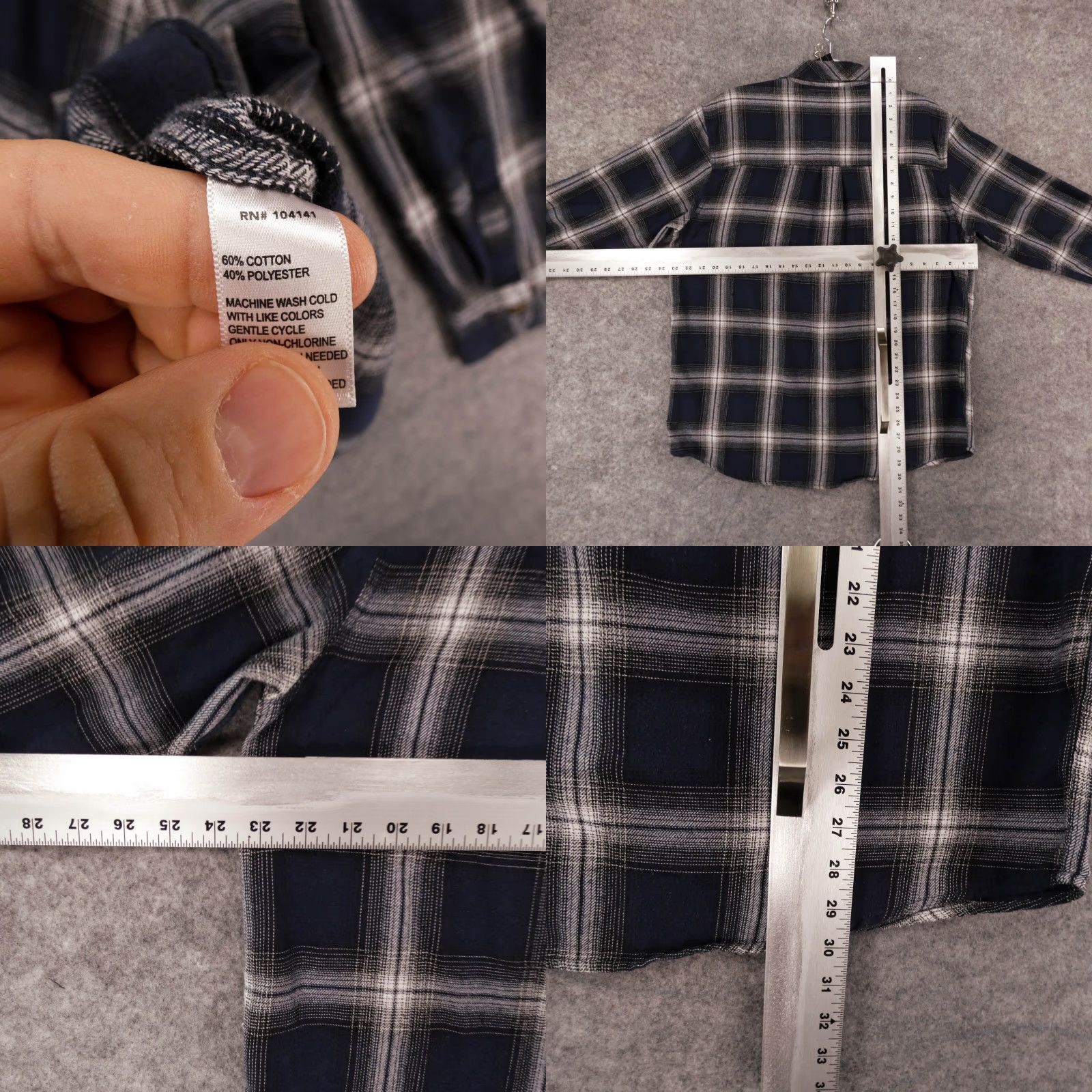 Vintage Field & Stream Shirt Mens Large Long Sleeve Button Up Navy Plaid Size US L / EU 52-54 / 3 - 8 Thumbnail
