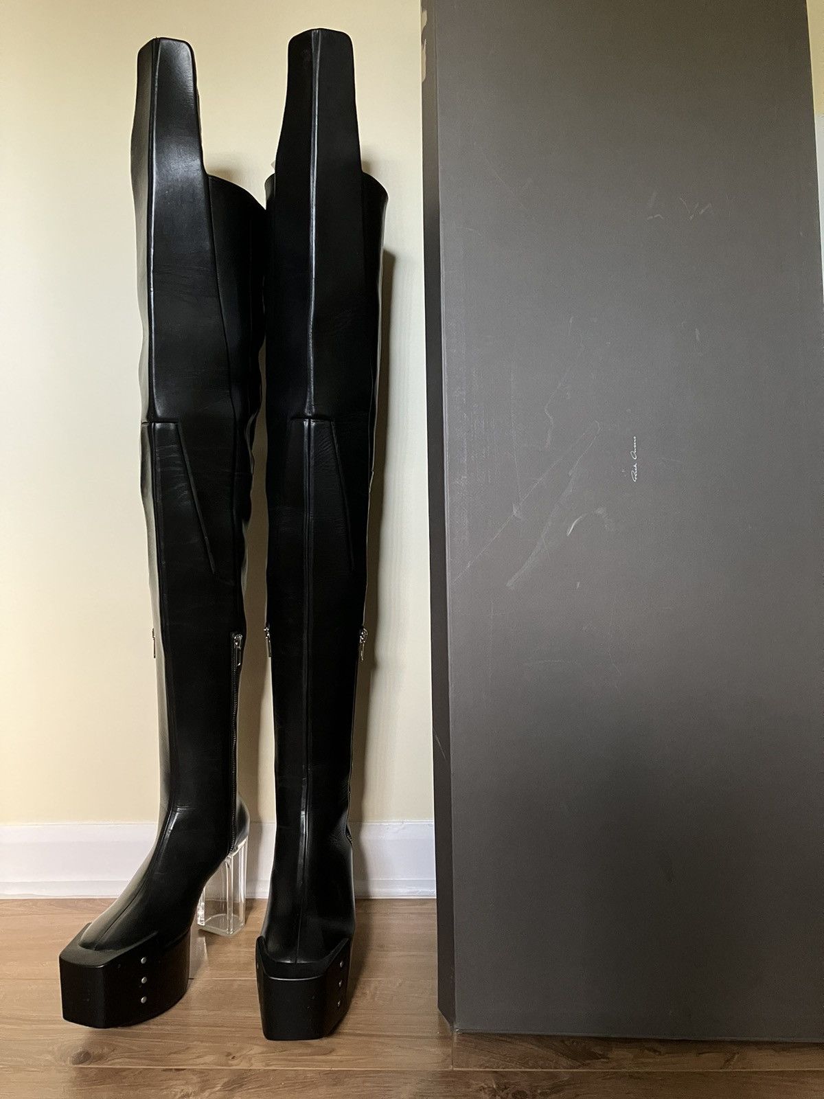 Rick Owens Black Thigh High Waders Rick Owens