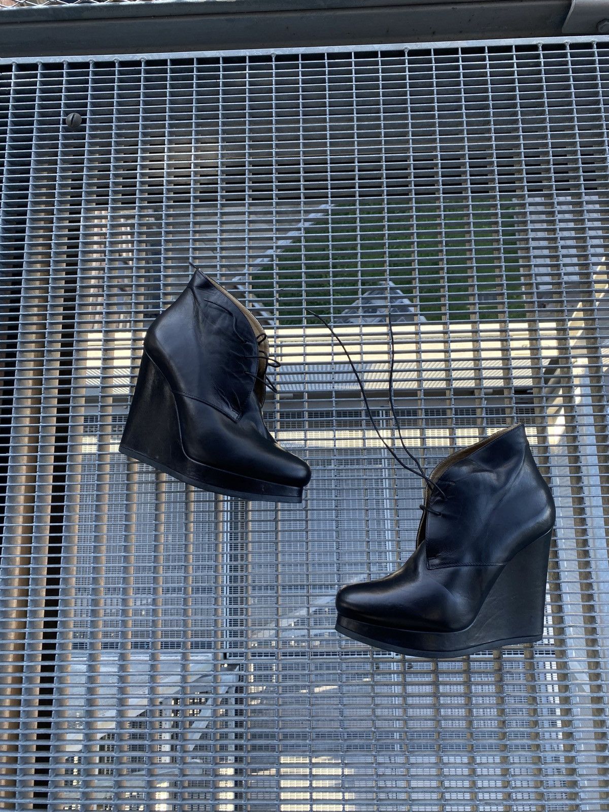 Jil Sander Jil Sander Leather Ankle Platform Wedge Boots Size US 9.5 / IT 39.5 - 2 Thumbnail