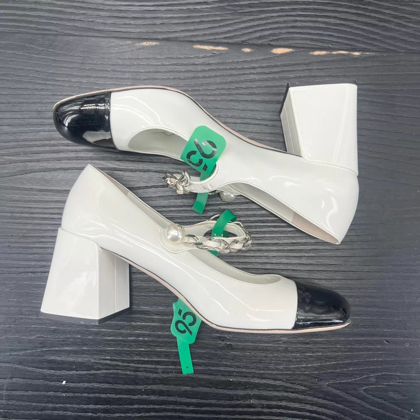 Miu Miu MIU MIU MJ Black/White 39 Like New Repaired Soles Box Size US 8.5 / IT 38.5 - 3 Thumbnail