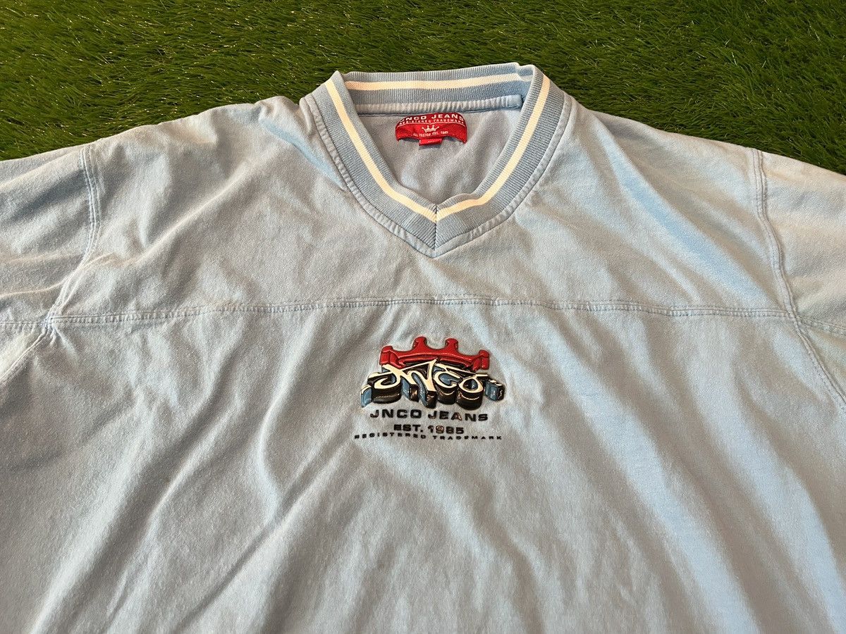JNCO × Vintage Vintage JNCO Jeans - Blue Ringer V T-Shirt USA Skate 90s Y2K Size US XL / EU 56 / 4 - 2 Thumbnail