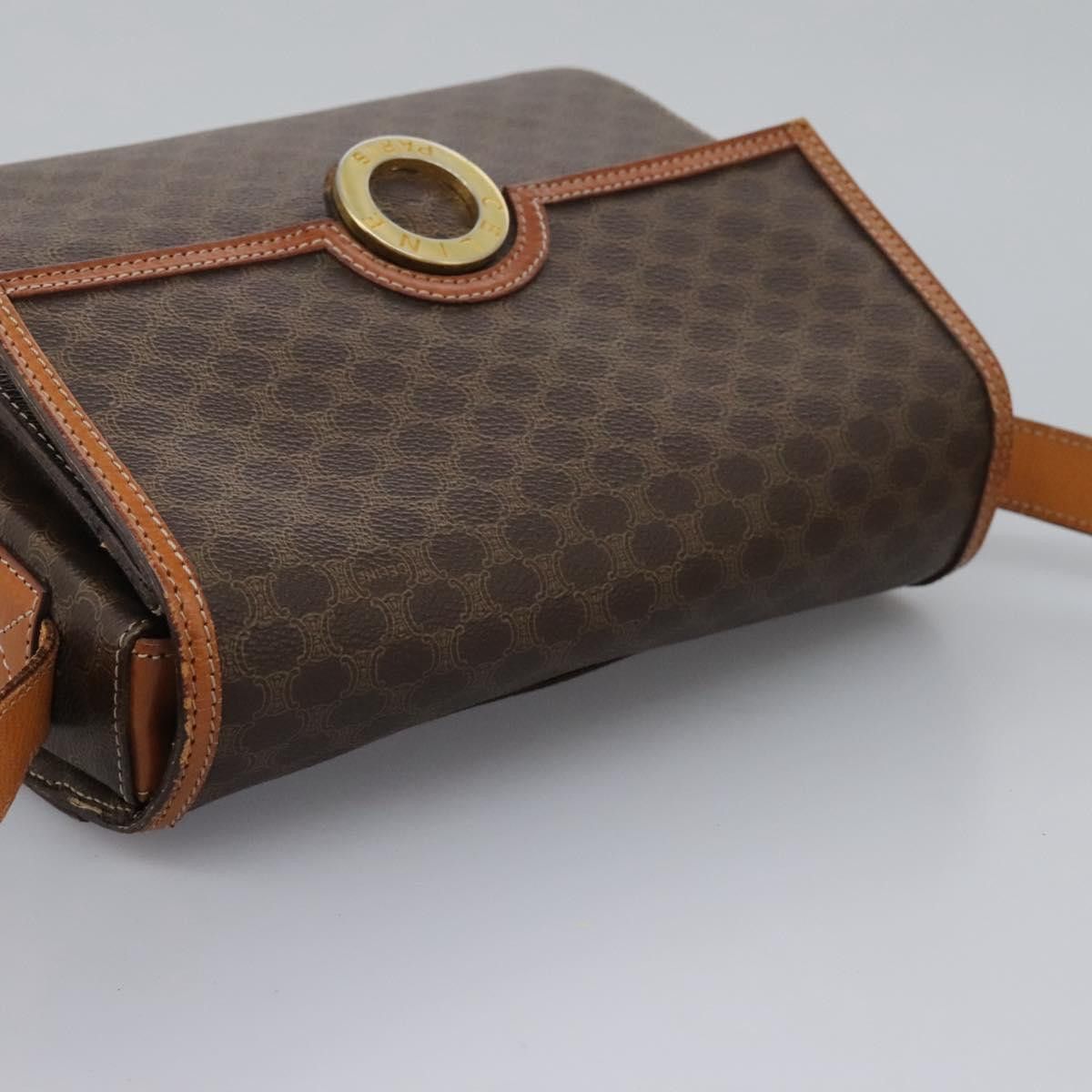 Celine CELINE Macadam Canvas Shoulder Bag Pvc Leather Brown Gold Size ONE SIZE - 6 Thumbnail