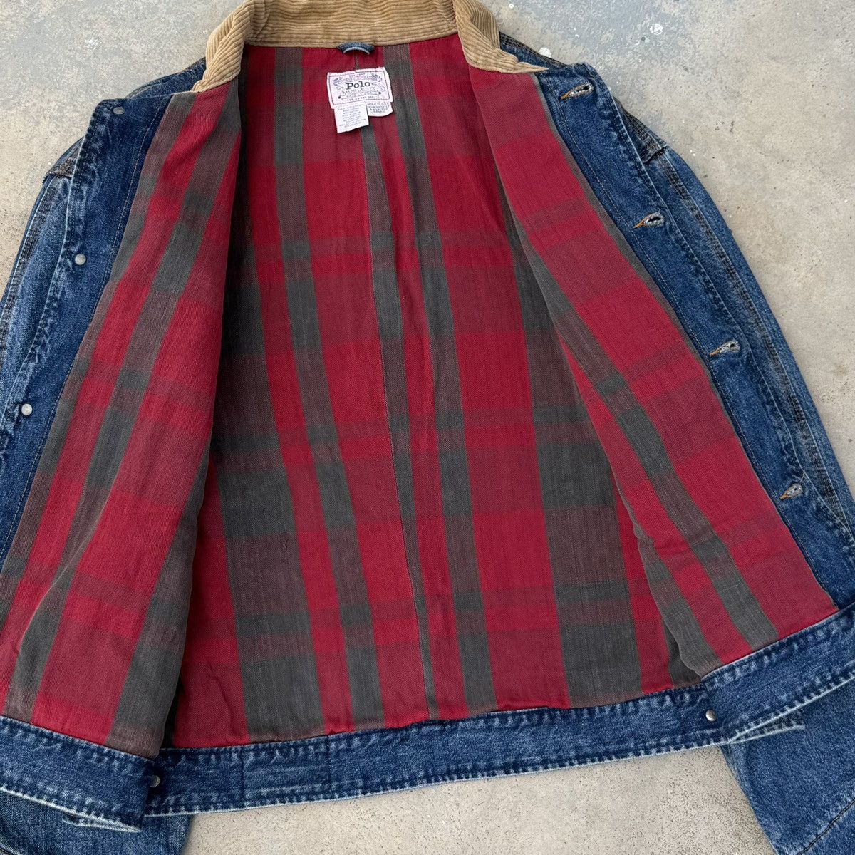 Polo Ralph Lauren Vintage Polo Ralph Lauren Denim Work Jacket Plaid Lining Size US L / EU 52-54 / 3 - 15 Thumbnail