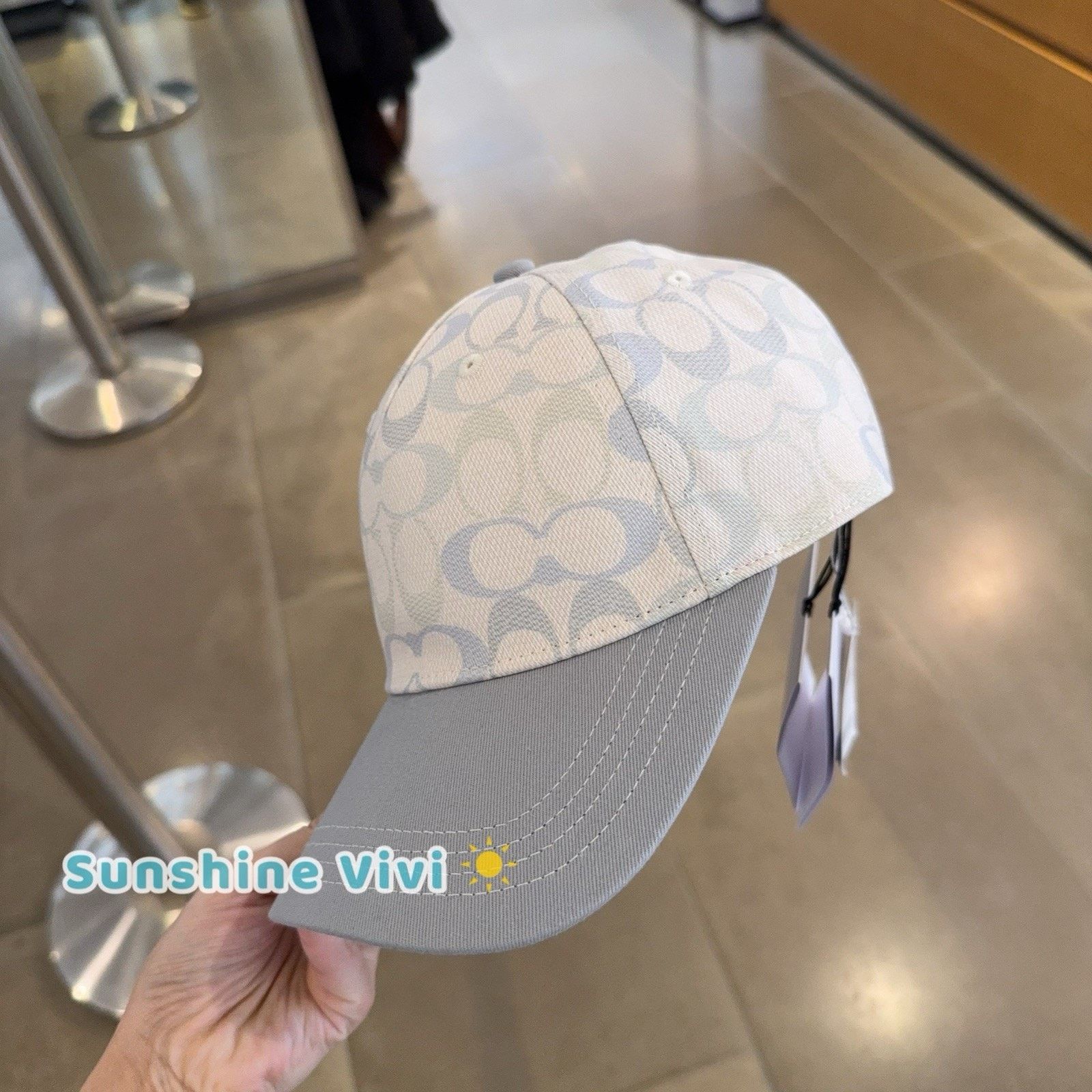 Coach NWT COACH Baseball Signature Hat chalk blue one size CEH64 Size ONE SIZE - 2 Thumbnail