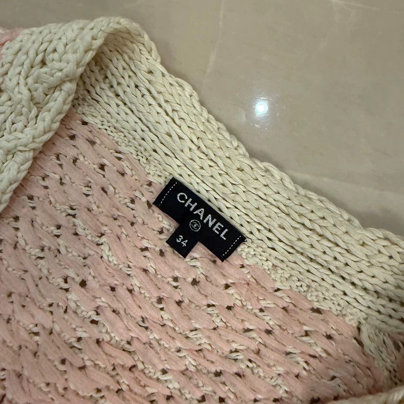 Chanel Chanel Pink knitted cardigan coat Size XXS / US 00 / IT 34 - 4 Thumbnail