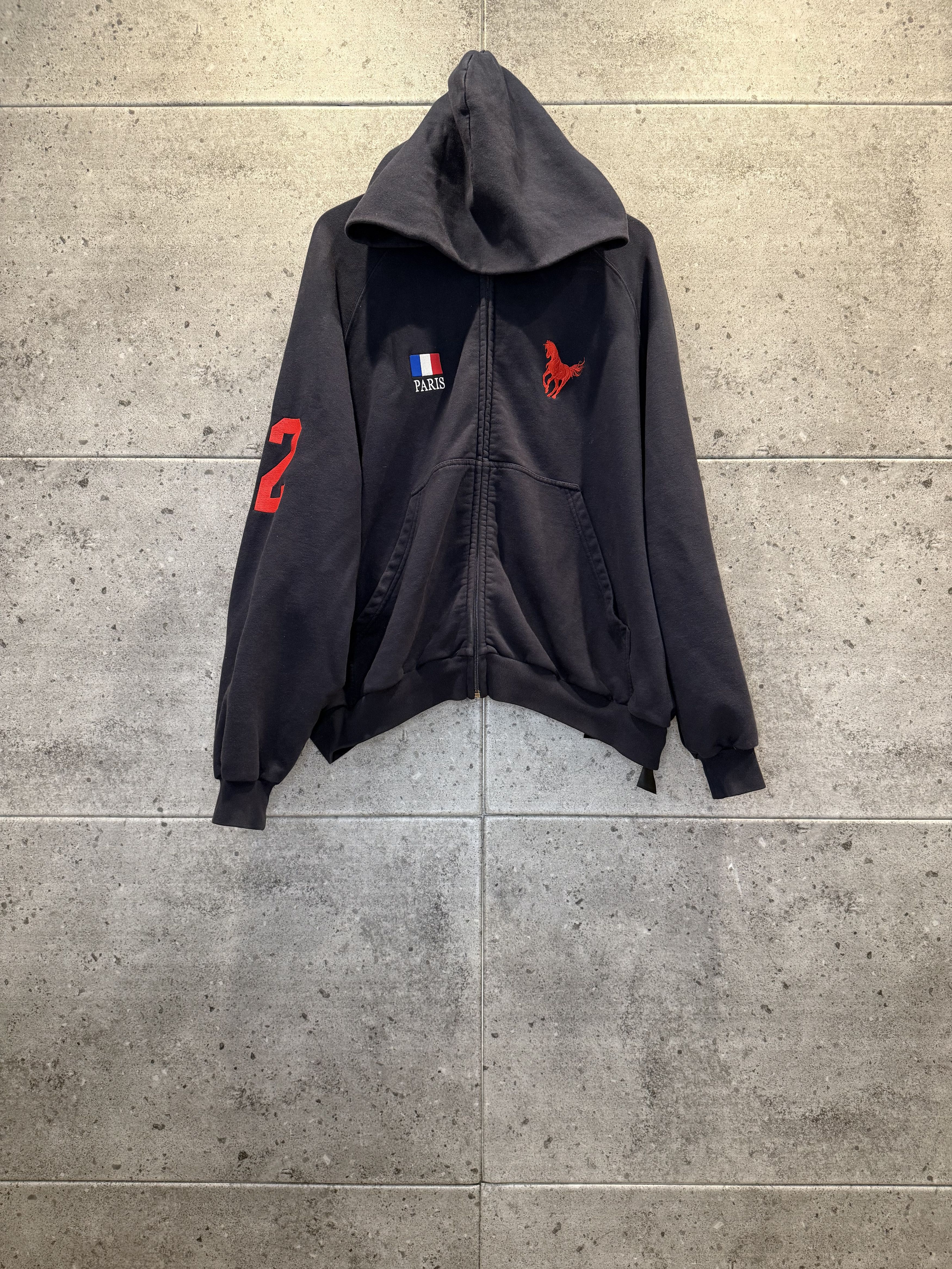 BALENCIAGA ポロ ジップフーディー Balenciaga Balenciaga navy polo zip up hoodie | Grailed