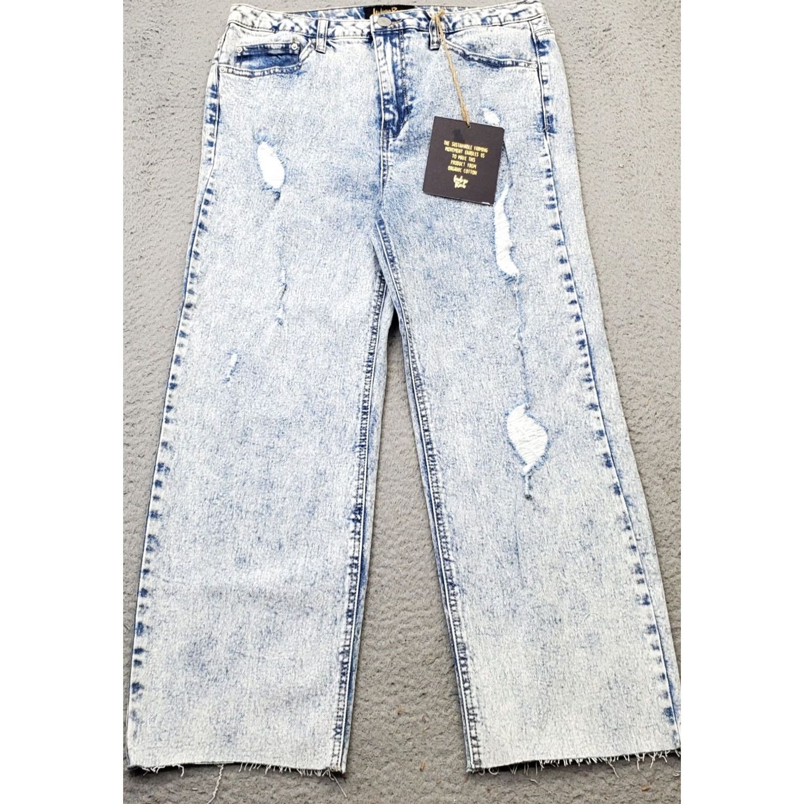 Vintage Indigo Rein Jeans Women’s 13/30 Indigo Rein Straight Jeans 5-Pocket High Rise Distressed Blue Denim W/ Pockets Mens? Size 34" / US 12 / IT 48 - 2 Thumbnail