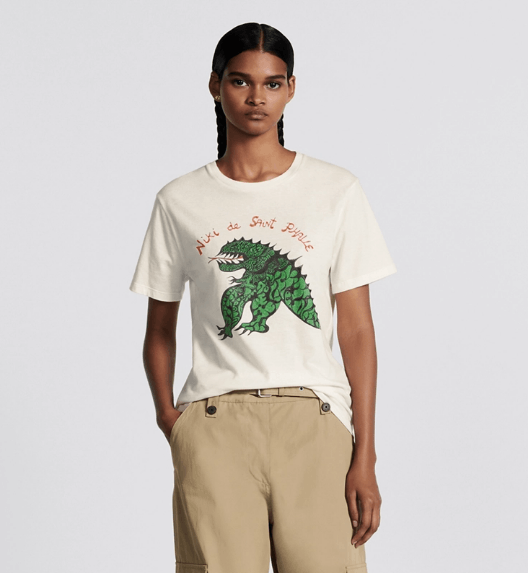 Dior o1w1db10525 413T09 T-Shirt in White Size XS / US 0-2 / IT 36-38 - 4 Thumbnail