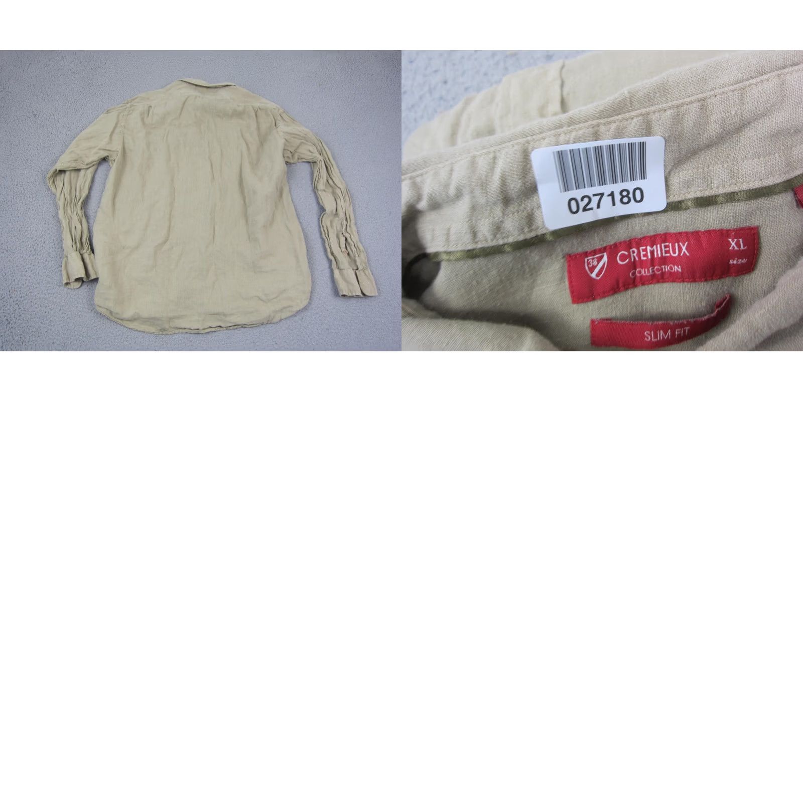 Cremieux Cremieux Brown Button Up Shirt Mens XL Slim Fit Classic 100% Linen Long Sleeve Size US XL / EU 56 / 4 - 8 Thumbnail