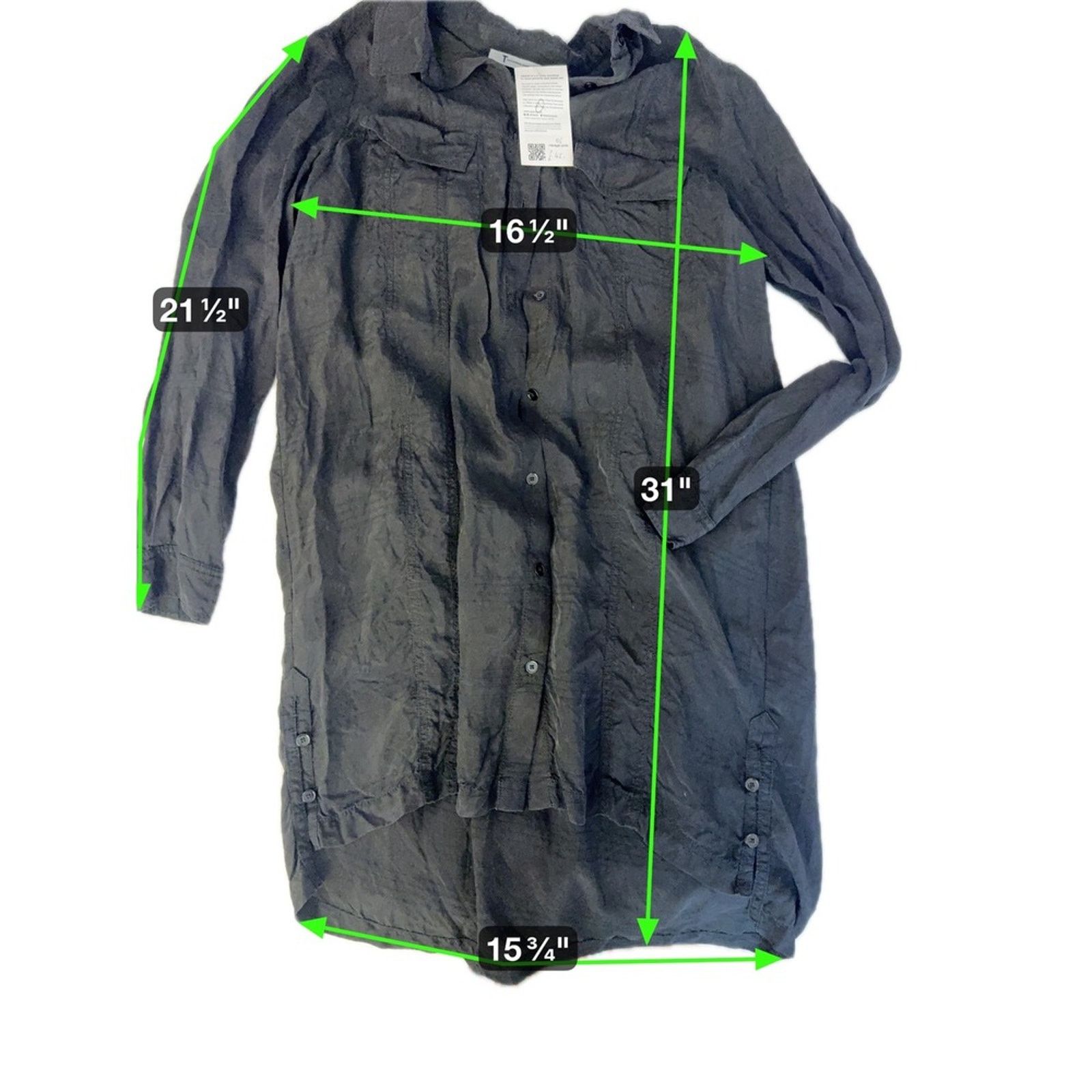Alexander Wang T by Alexander Wang Sheer Silk Blend Tunic Shirt – Black Size S / US 4 / IT 40 - 2 Thumbnail