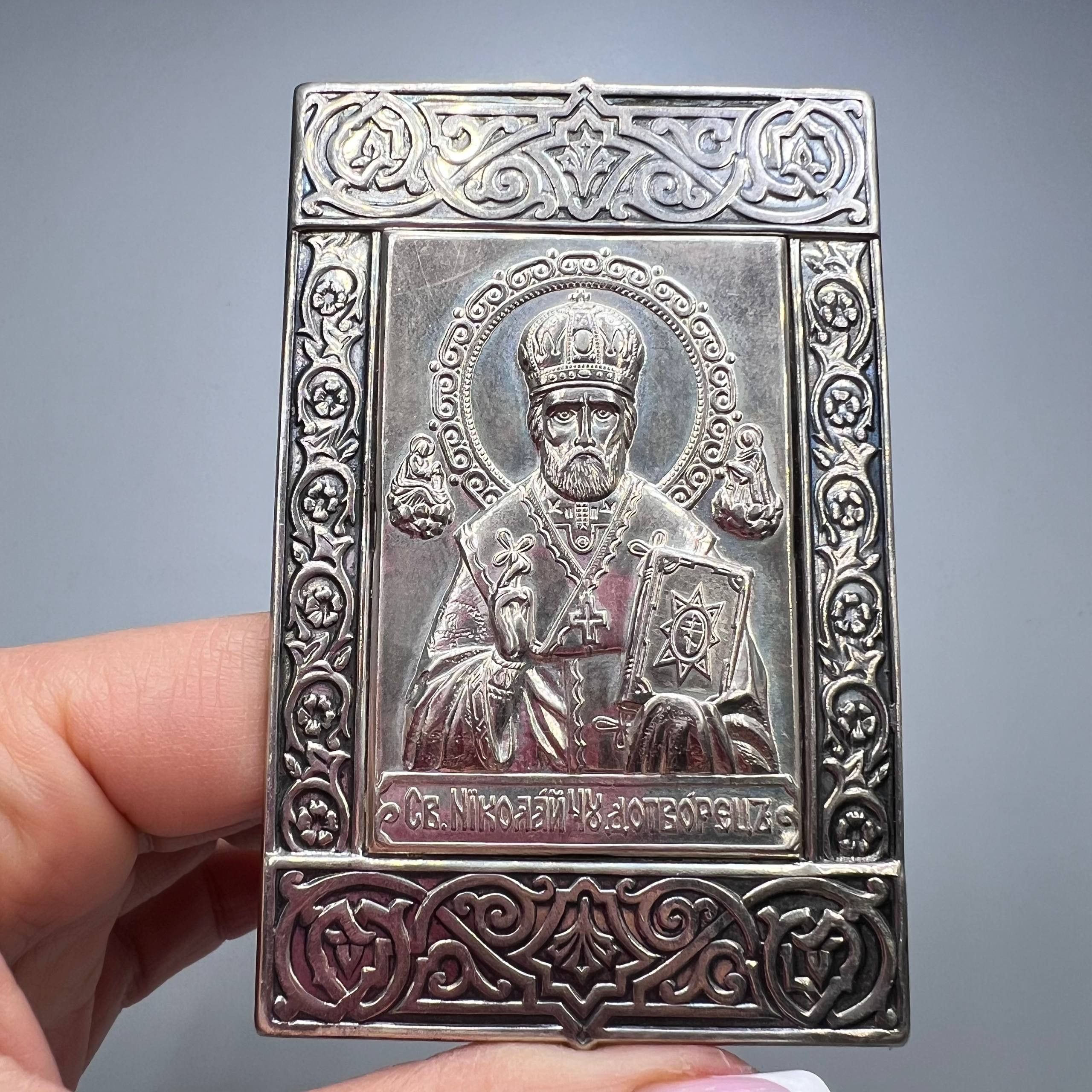 Vintage Icon St.Nicholas Sterling Silver 925 Orthodox