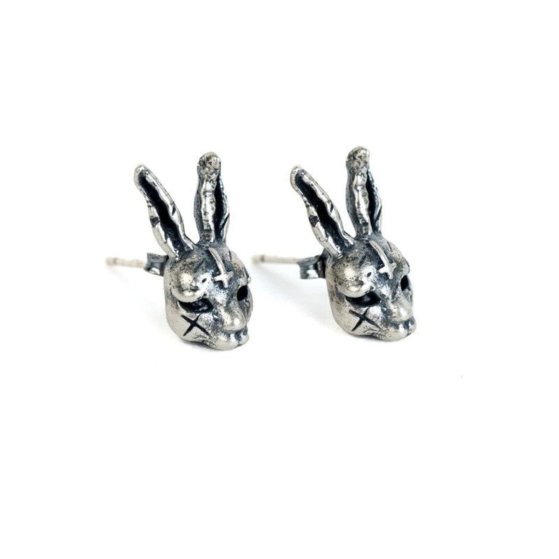 Jewelry Cross Bunny Stud Earrings 925 Sterling Silver Ear Gift Size ONE SIZE - 7 Thumbnail