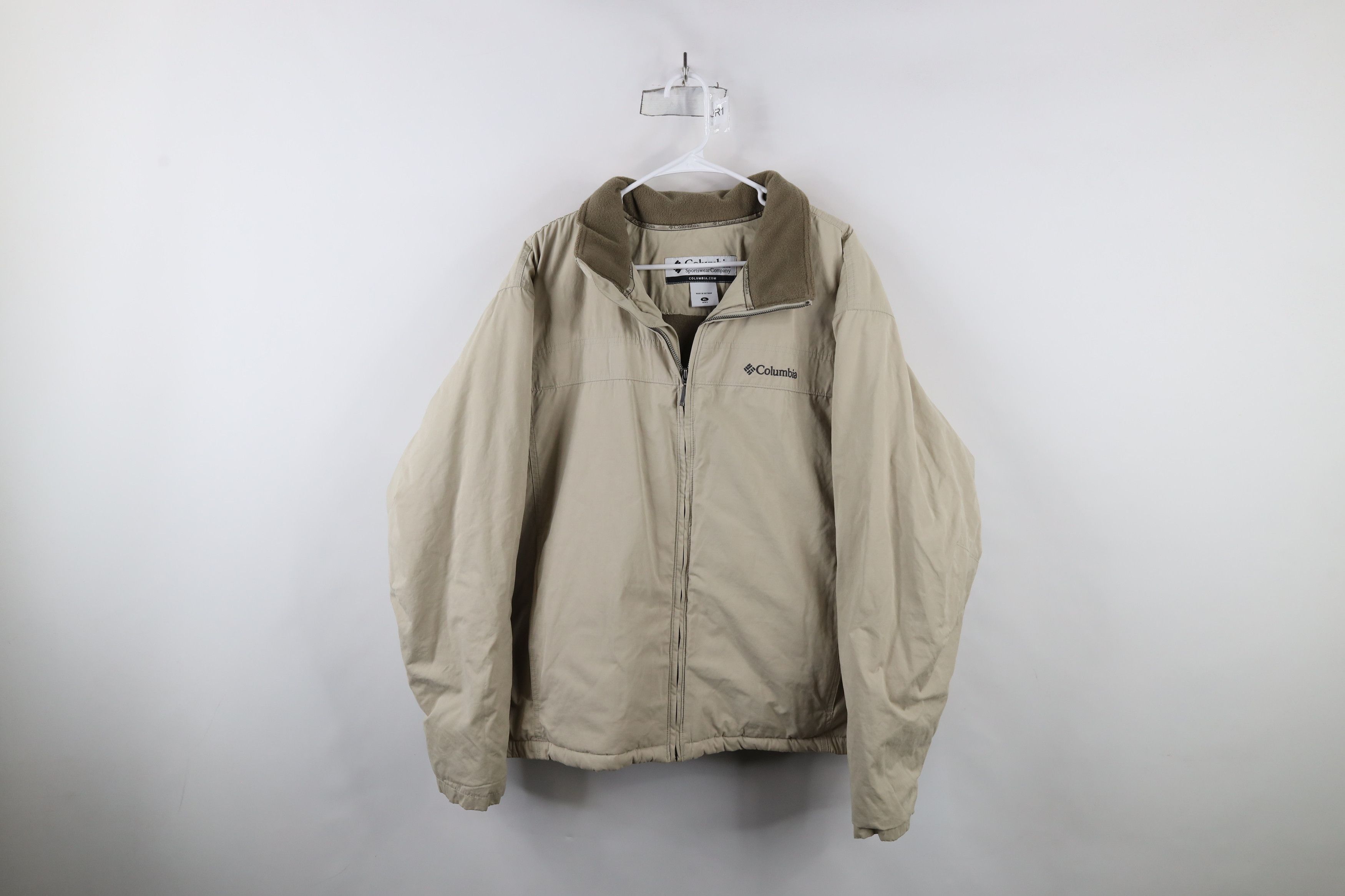 Columbia × Vintage Vintage 90s Columbia Lined Full Zip Bomber Jacket Beige Size US XL / EU 56 / 4 - 1 Thumbnail