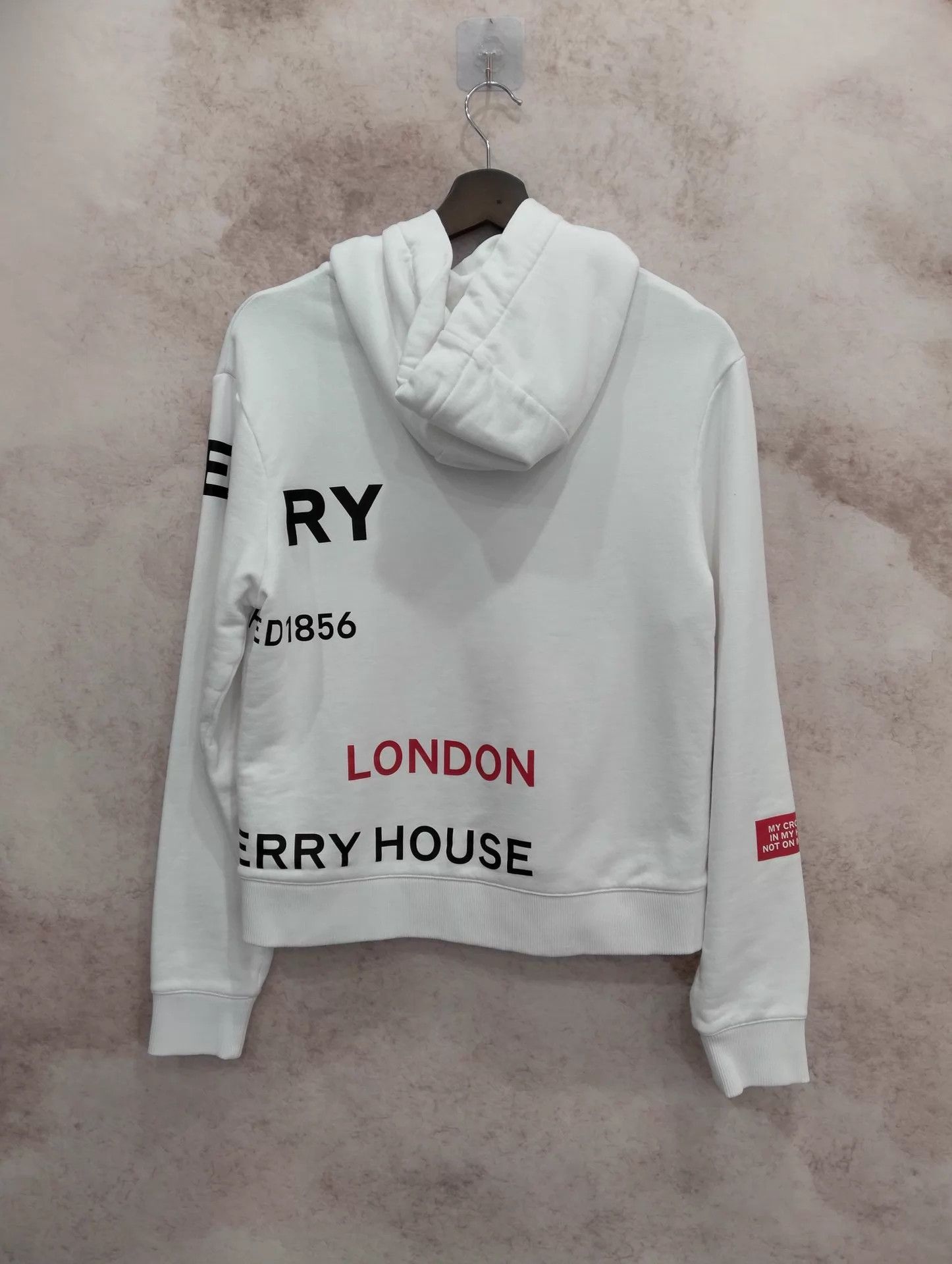 Burberry Burberry White Logo Print Hoodie XS Size US XS / EU 42 / 0 - 2 Thumbnail