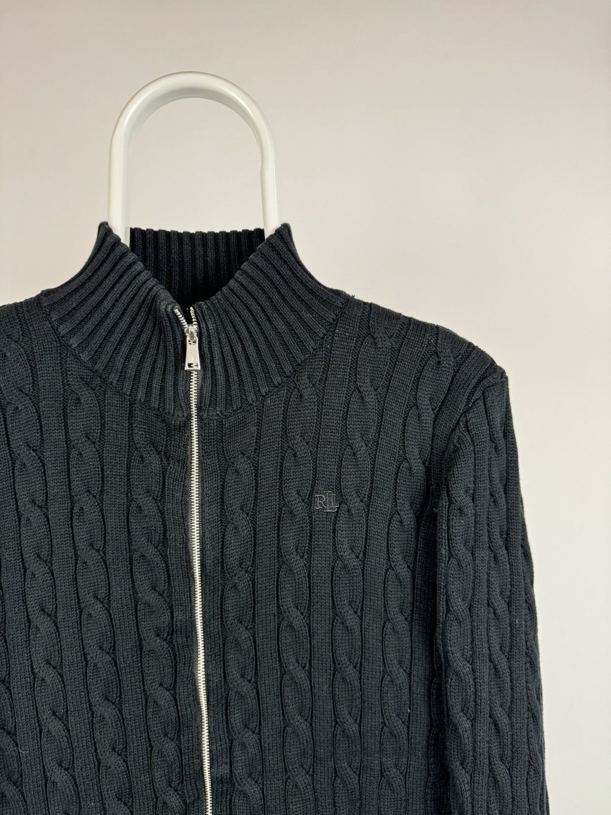 Vintage Vintage Lauren Ralph Lauren Full Zip Black Label Sweater Size XL / US 12-14 / IT 48-50 - 2 Thumbnail