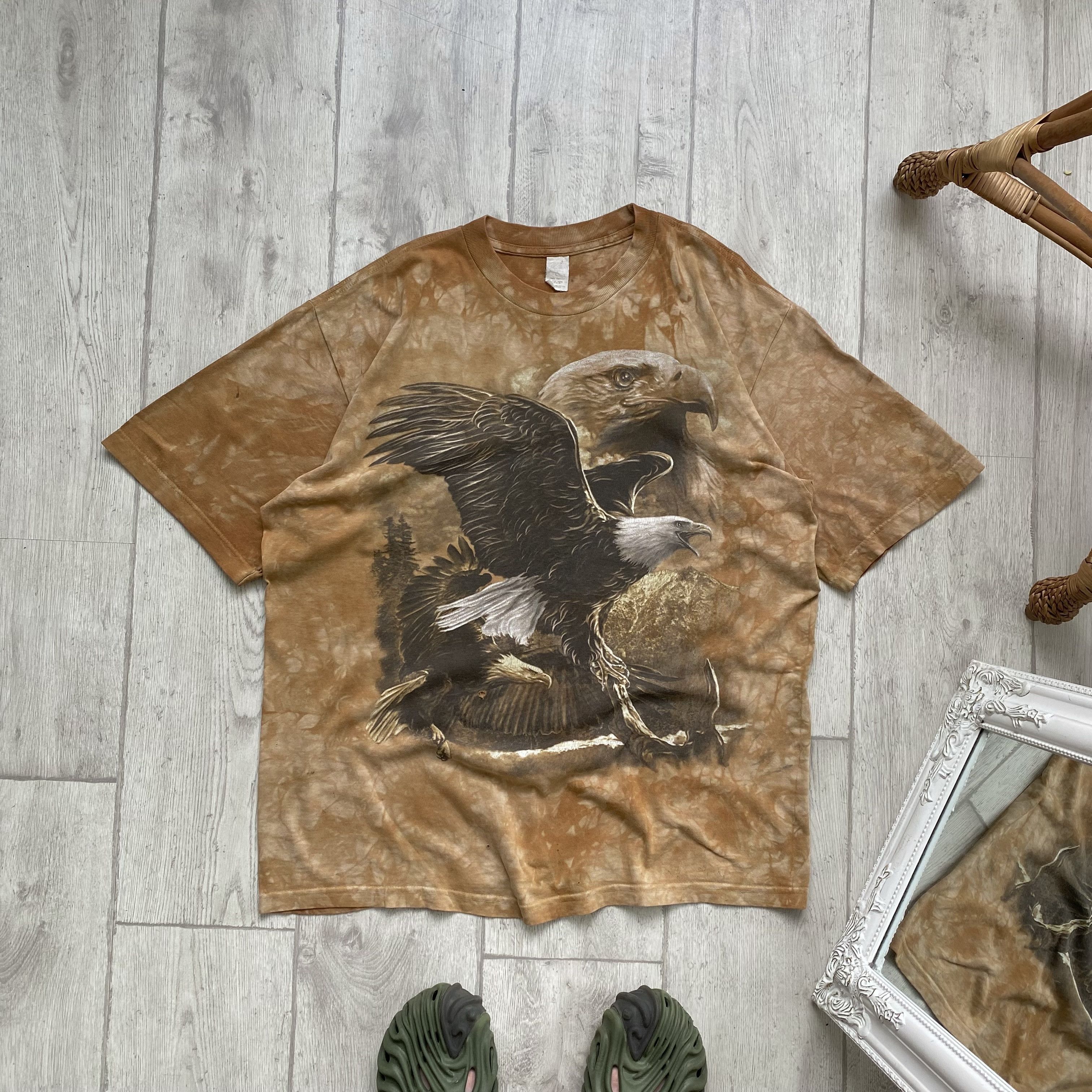 The Mountain 🦅 Distressed Vintage 90s USA Eagle Mountain tee animal Size US L / EU 52-54 / 3 - 1 Thumbnail