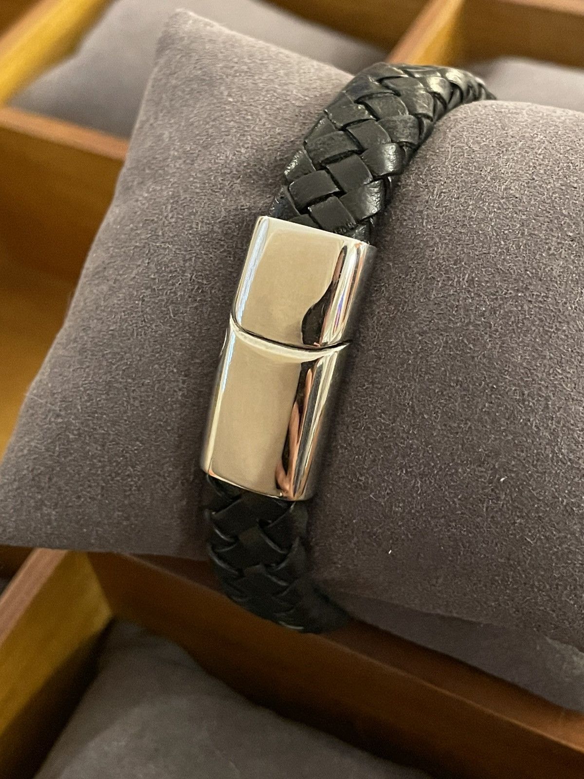 Other Gold Stainless Steel and Leather Bracelet Size ONE SIZE - 3 Thumbnail