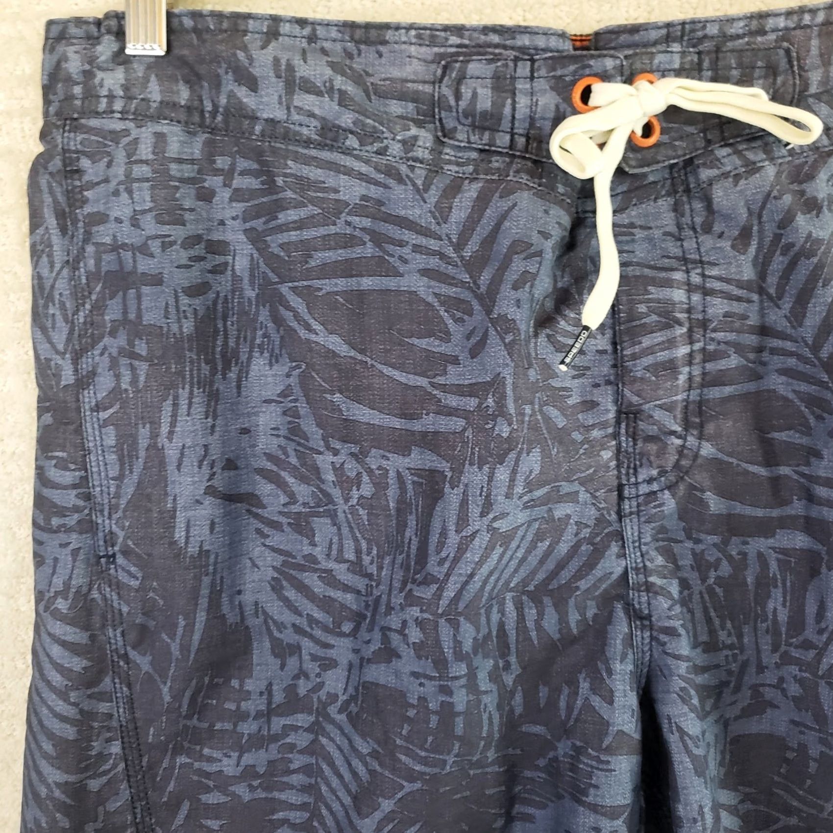 Speedo Speedo Shorts Mens L Blue Gray Swimming Trunks Foilage Pockets Swim Beach Size US 33 - 2 Thumbnail
