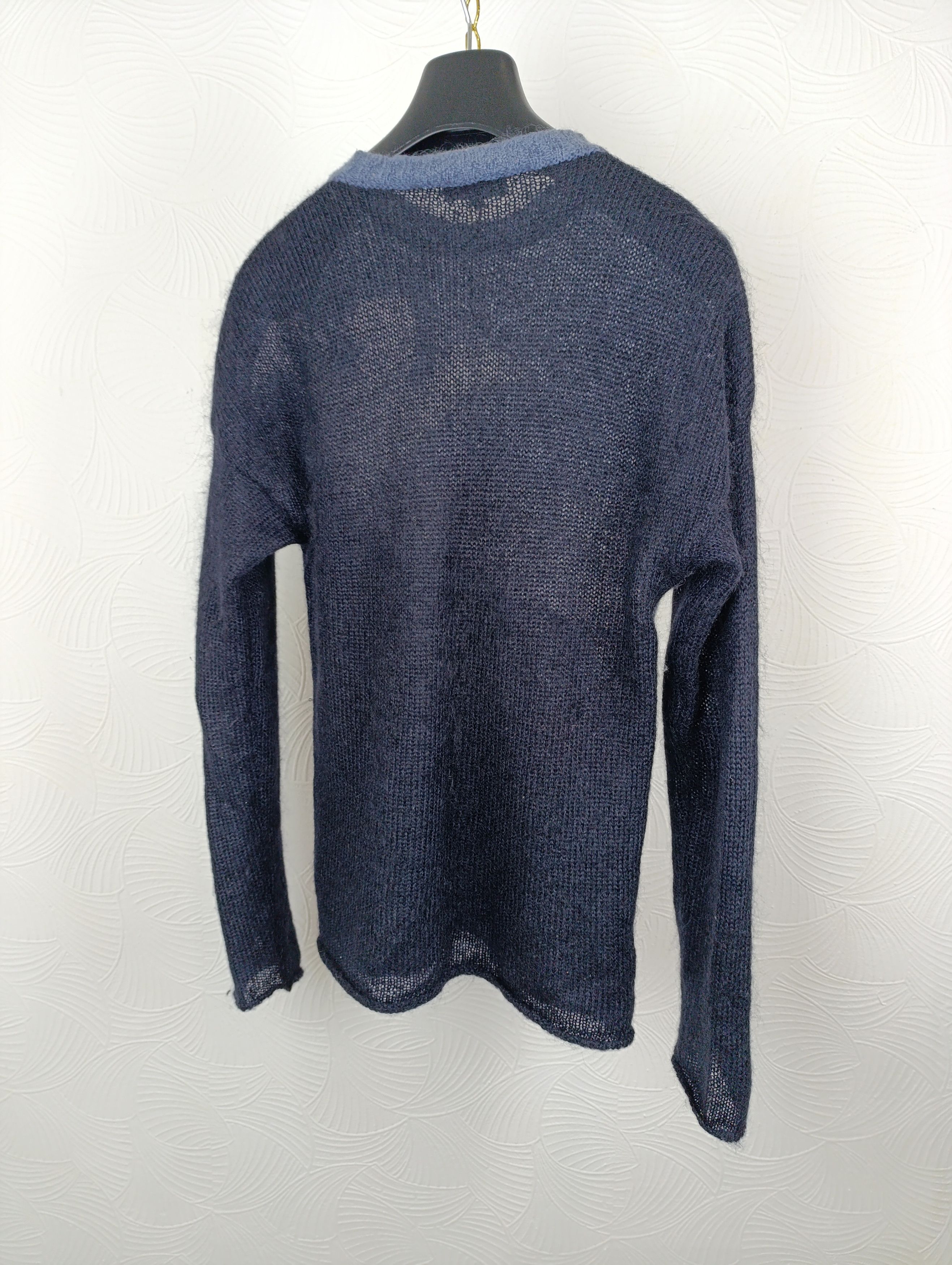 Armani EMPORIO ARMANI MENS MOHAIR KNITTED SWEATER BIG LOGO Size US S / EU 44-46 / 1 - 12 Thumbnail