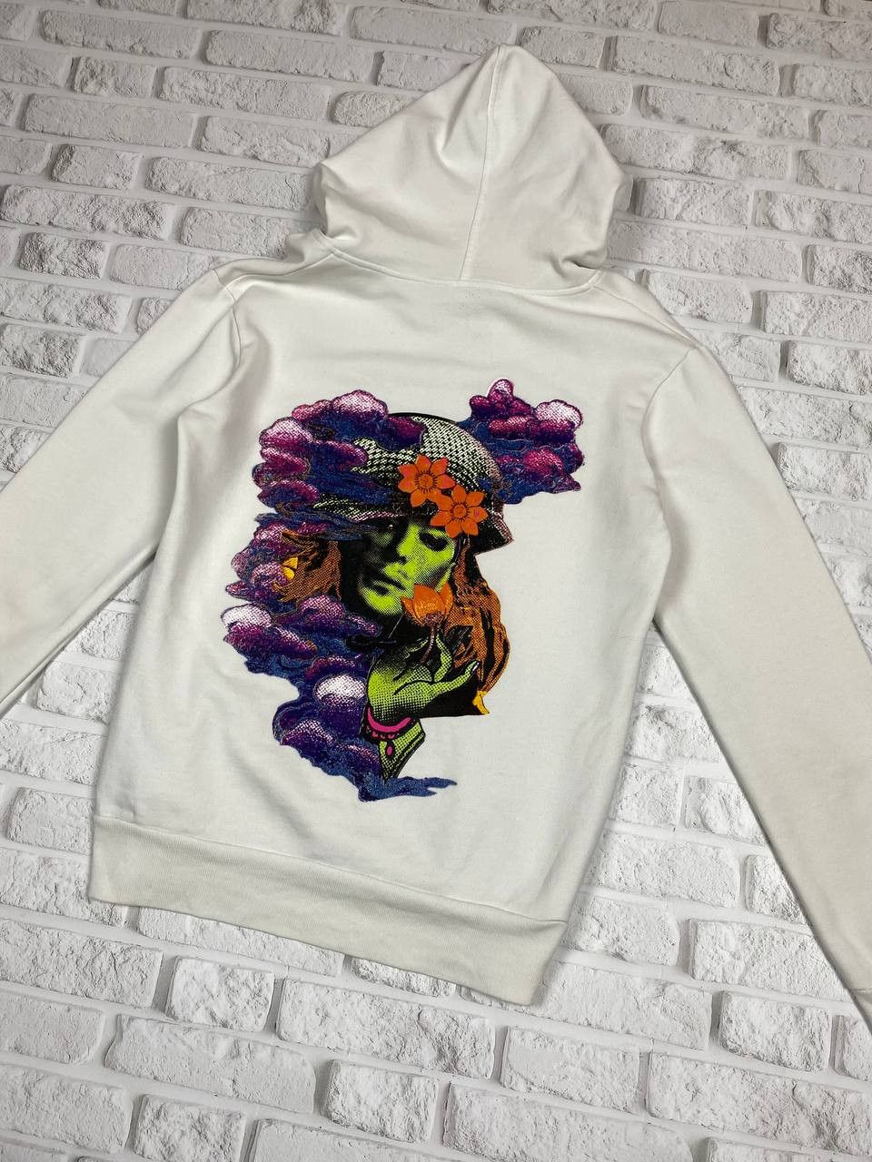 John Galliano Rare John Galliano White Graphic Print Hoodie Made in Italy Size US M / EU 48-50 / 2 - 3 Thumbnail