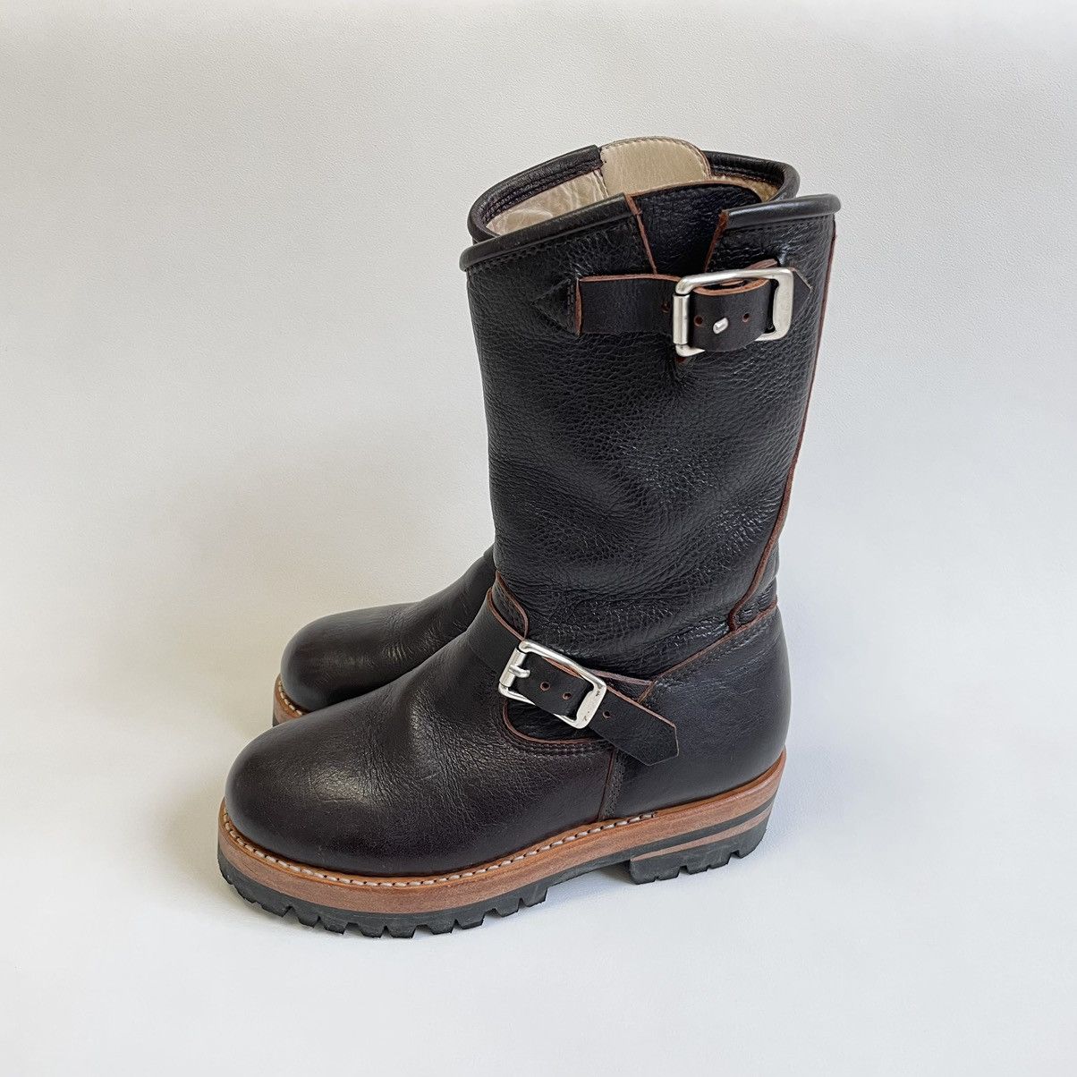 DENIM TEARS × Our Legacy ‘Corrall’ Oxblood Leather Engineer Boots Size US 9 / IT 39 - 3 Thumbnail
