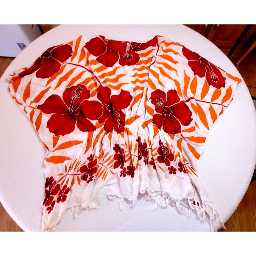 Other O.K. MIKE Womens Top One Size Hippie Fringe Batik Size ONE SIZE - 6 Thumbnail