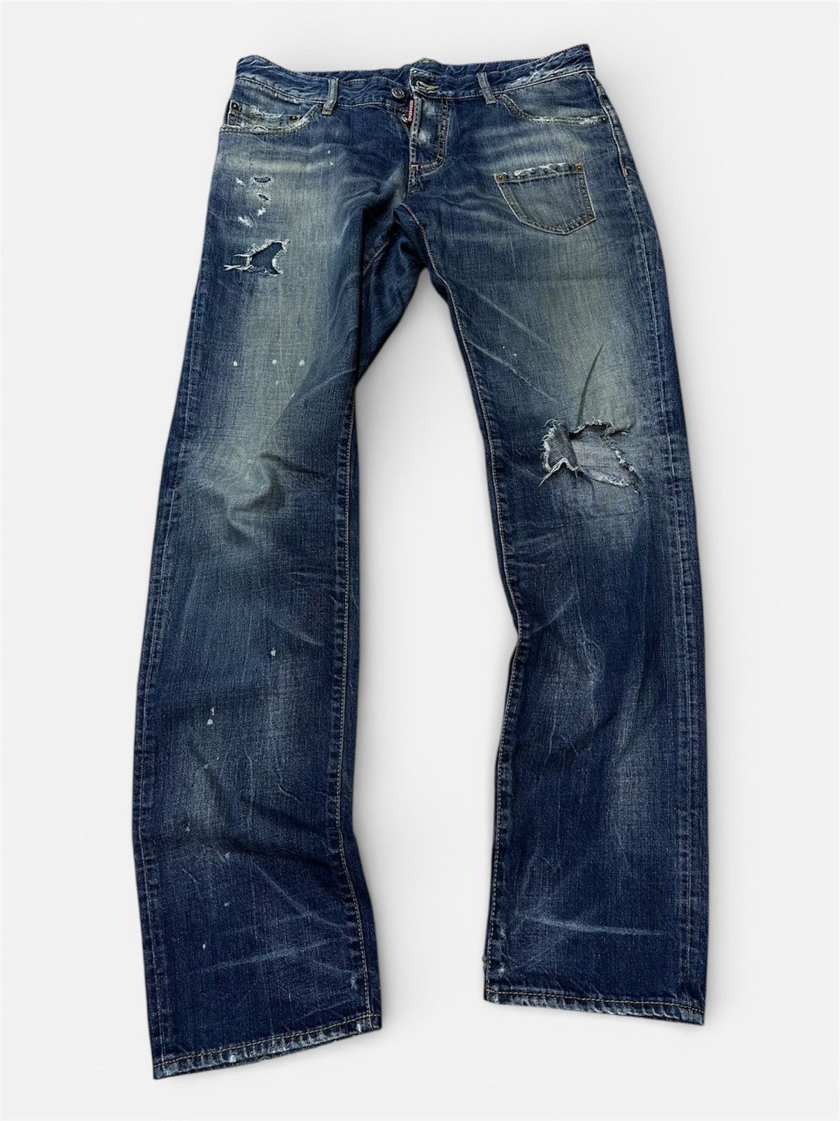 Dsquared2 Vintage Italy Dsquared Faded Wash Distressed Style Jeans Size US 34 / EU 50 - 1 Thumbnail