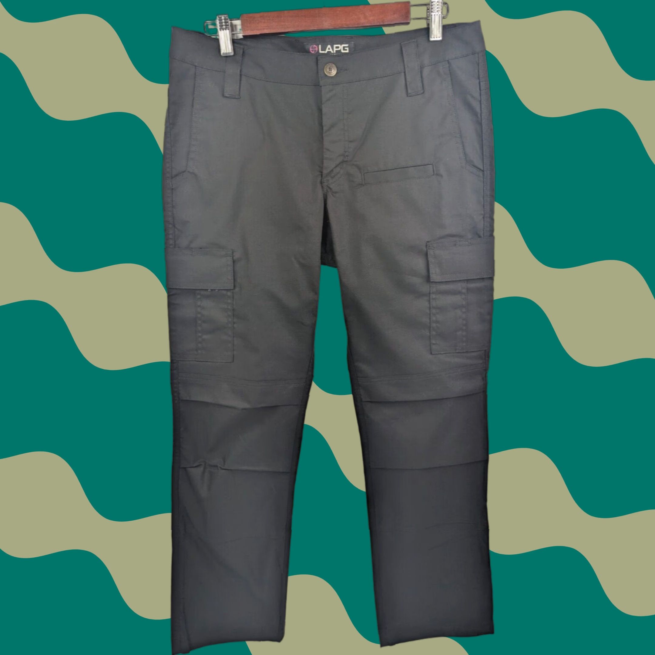 Vintage LAPG OPS Tactical Cargo Ripstop Pants Women's 10 Black Articulating Knees Size 32" / US 10 / IT 46 - 1 Thumbnail