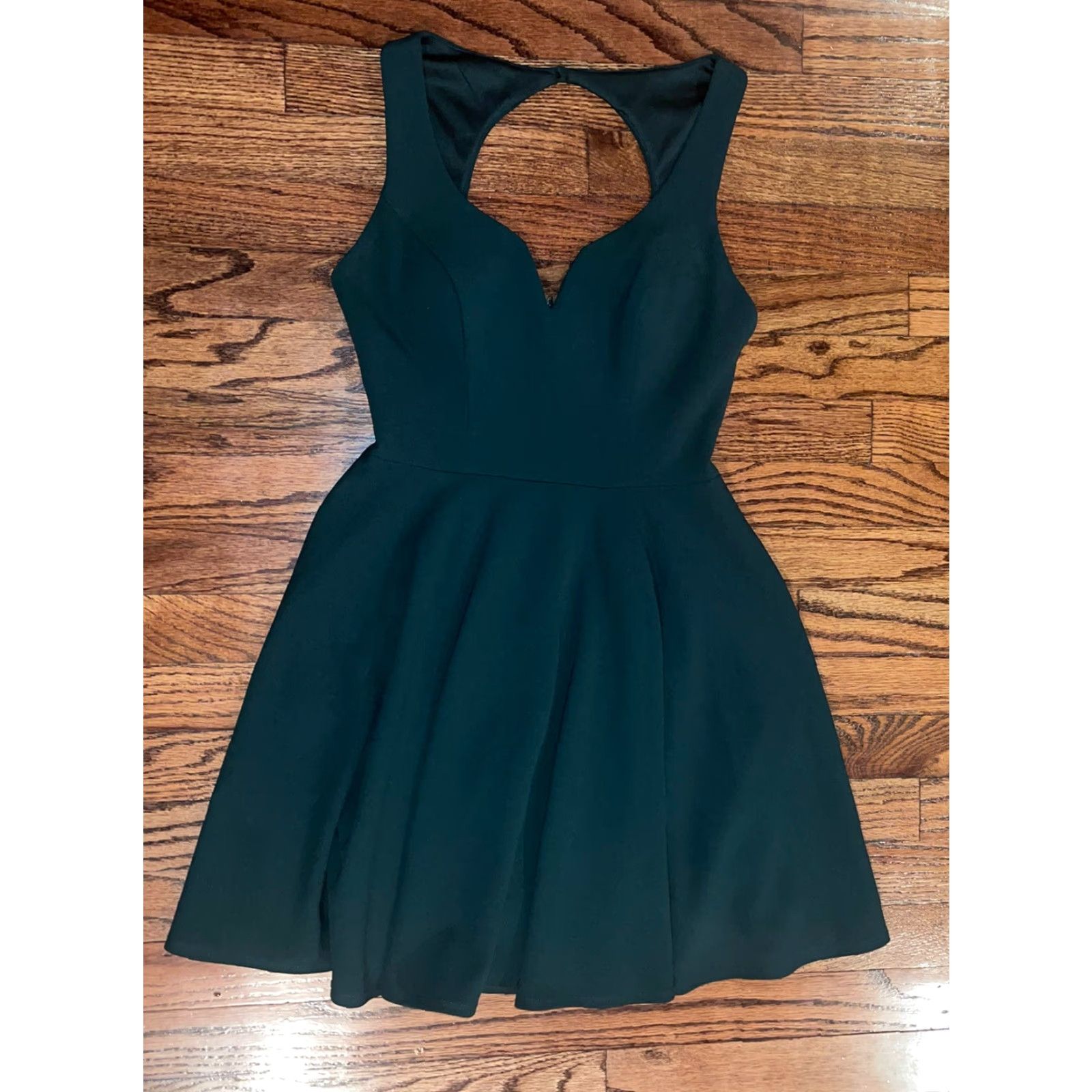 Vintage VINTAGE B Darlin Women Dress Sleeveless Green V-Neck Peak A Boo Back 3/4 Size XS / US 0-2 / IT 36-38 - 4 Thumbnail