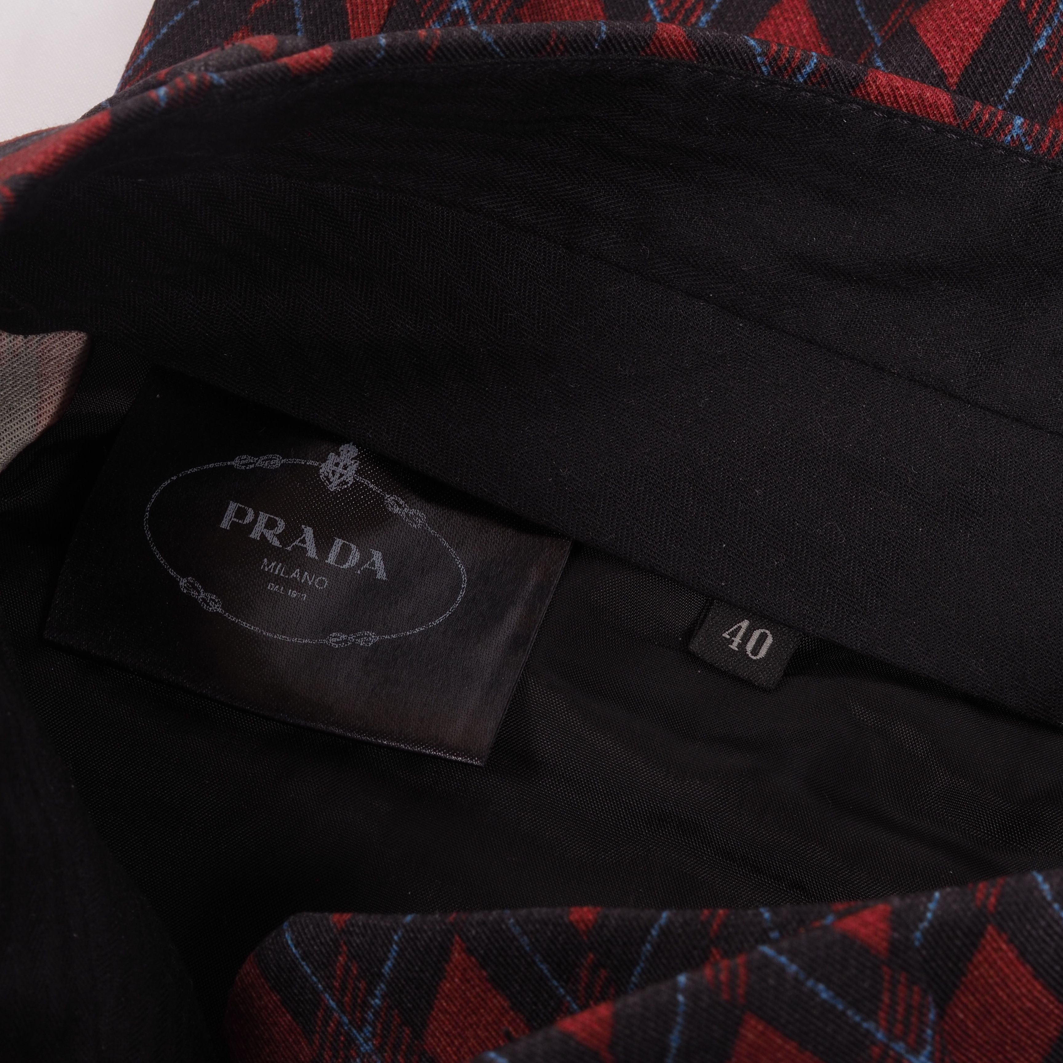 Prada Prada Vintage Red Black Geometric Cropped Pants Size 27" / US 4 / IT 40 - 5 Thumbnail