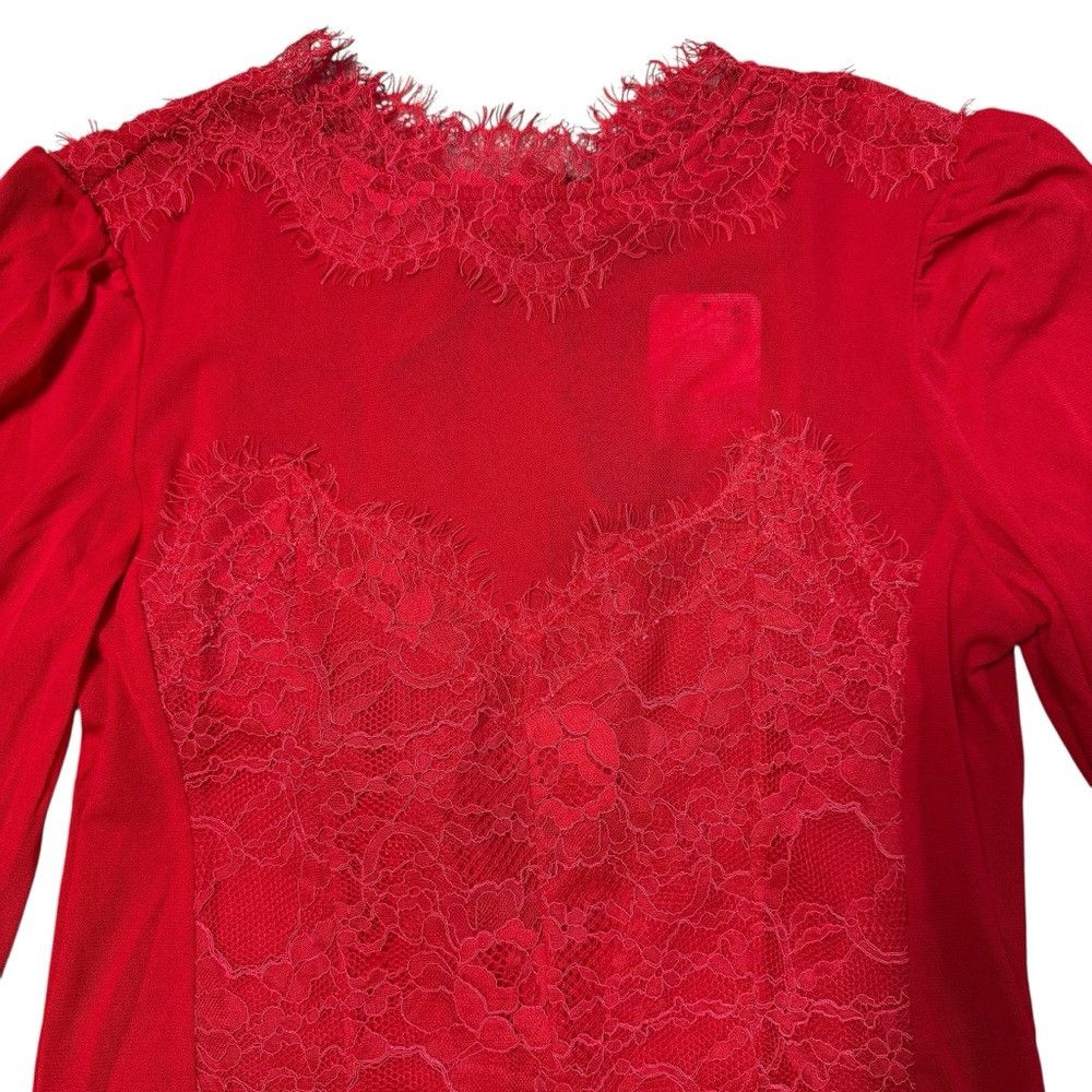 Free People NWT New Free People Sweet Nothings Long Sleeve Red Bodysuit Size M / US 6-8 / IT 42-44 - 5 Thumbnail