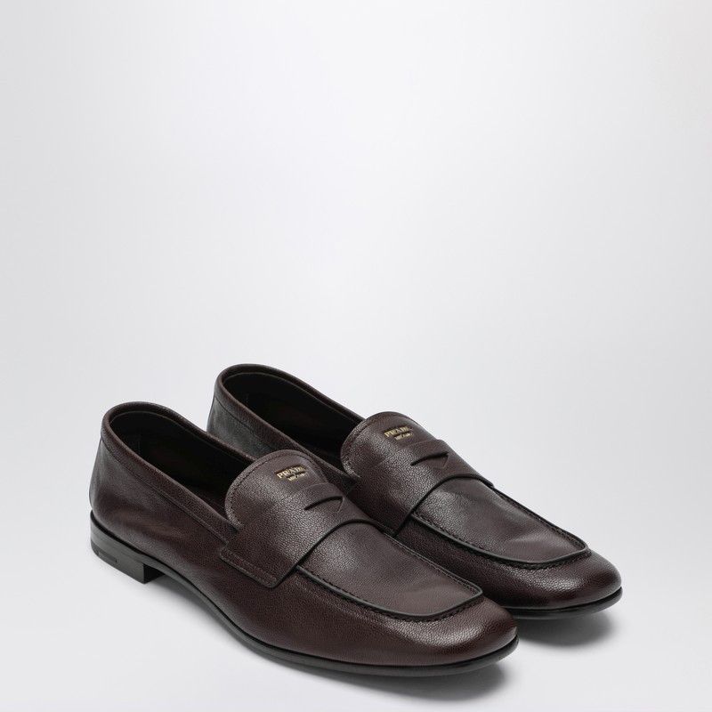 Prada Dark Brown Leather Loafers