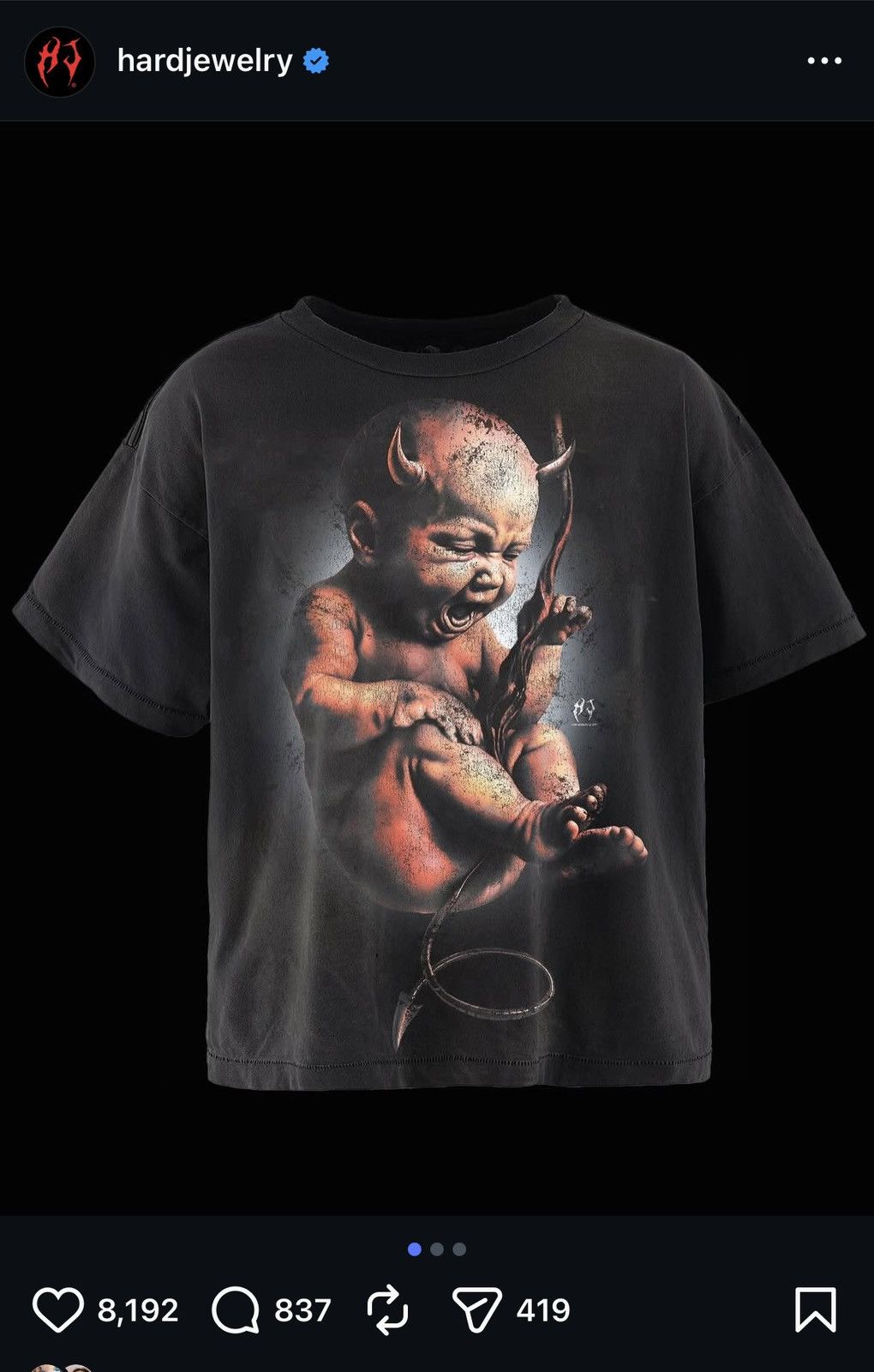 Other Hard Jewelry 7 Year Anniversary Omen Tee Size US XXL / EU 58 / 5 - 1 Thumbnail