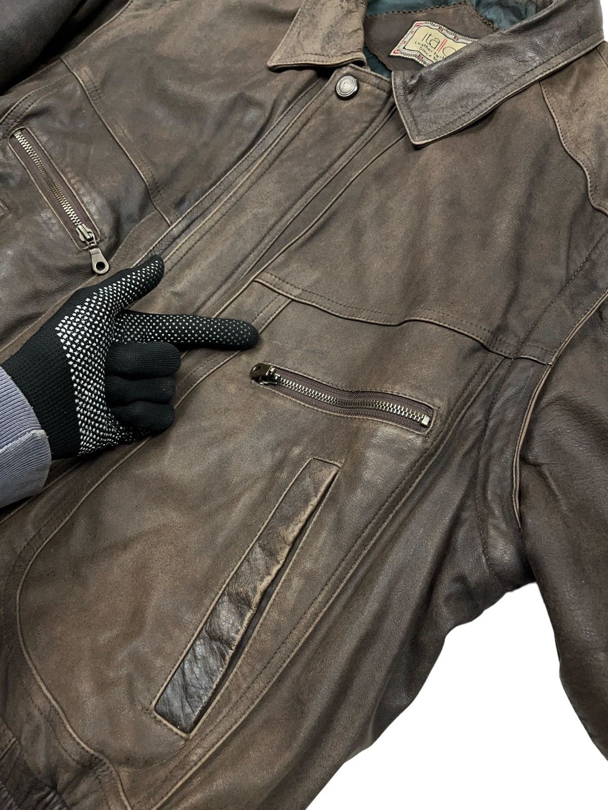 Other Archival Brown Leather Jacket Transformer Avant Garde Size US XL / EU 56 / 4 - 16 Thumbnail